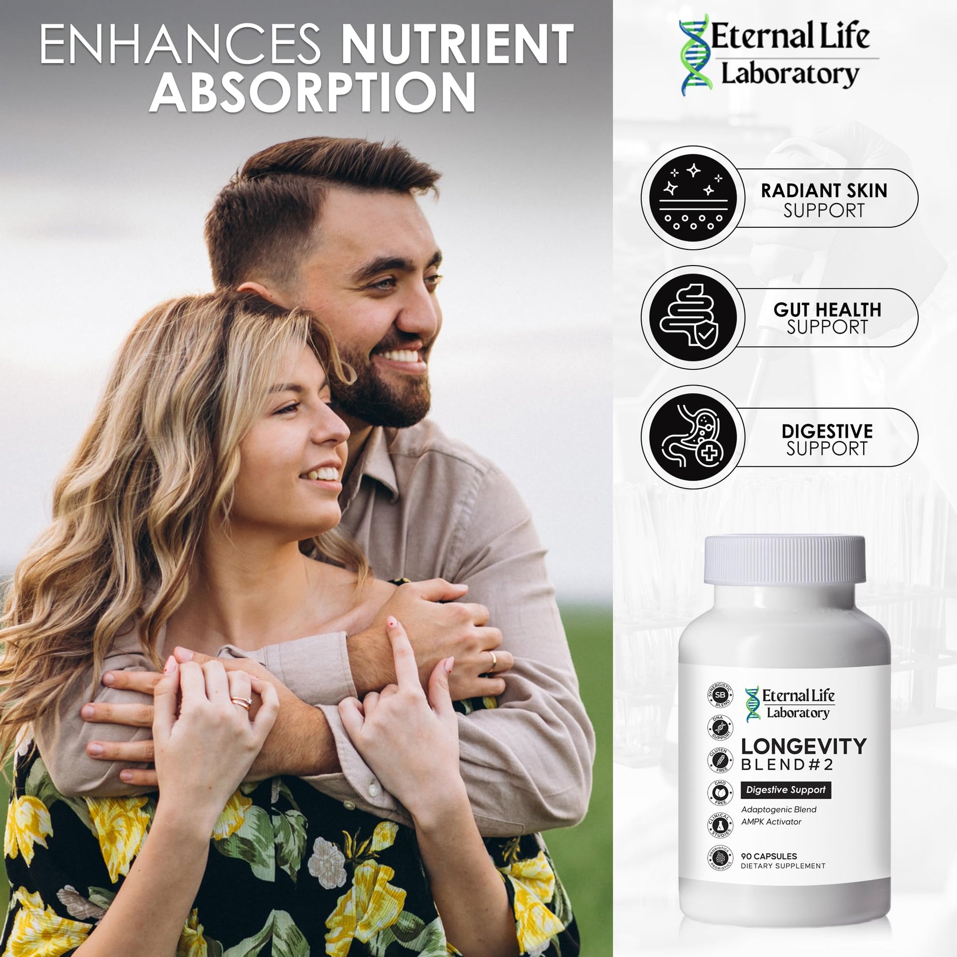 Probiotics for Women and Men, Daily Probiotic Supplement Probiotics and Triphala, Green Tea Extract - Anti-Aging Gut Health Optimizer - Intestinal, Colon & Digestive Health - 90 Capsules Eternal Life Laboratory uk supplements