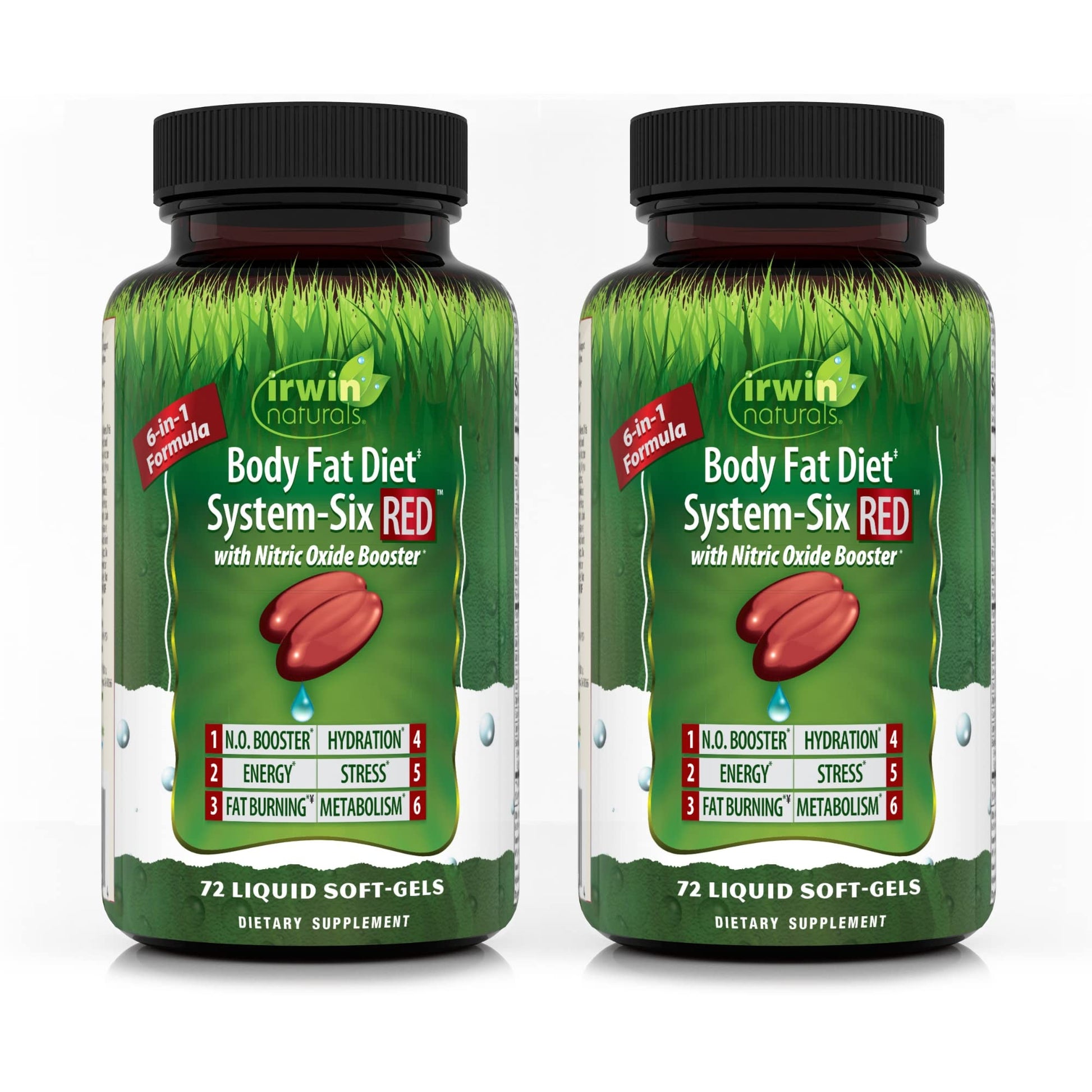Irwin Naturals Body Fat Diet System-Six RED - 72 Liquid Soft-Gels, Pack of 2 - 6-in-1 Formula Irwin Naturals uk supplements
