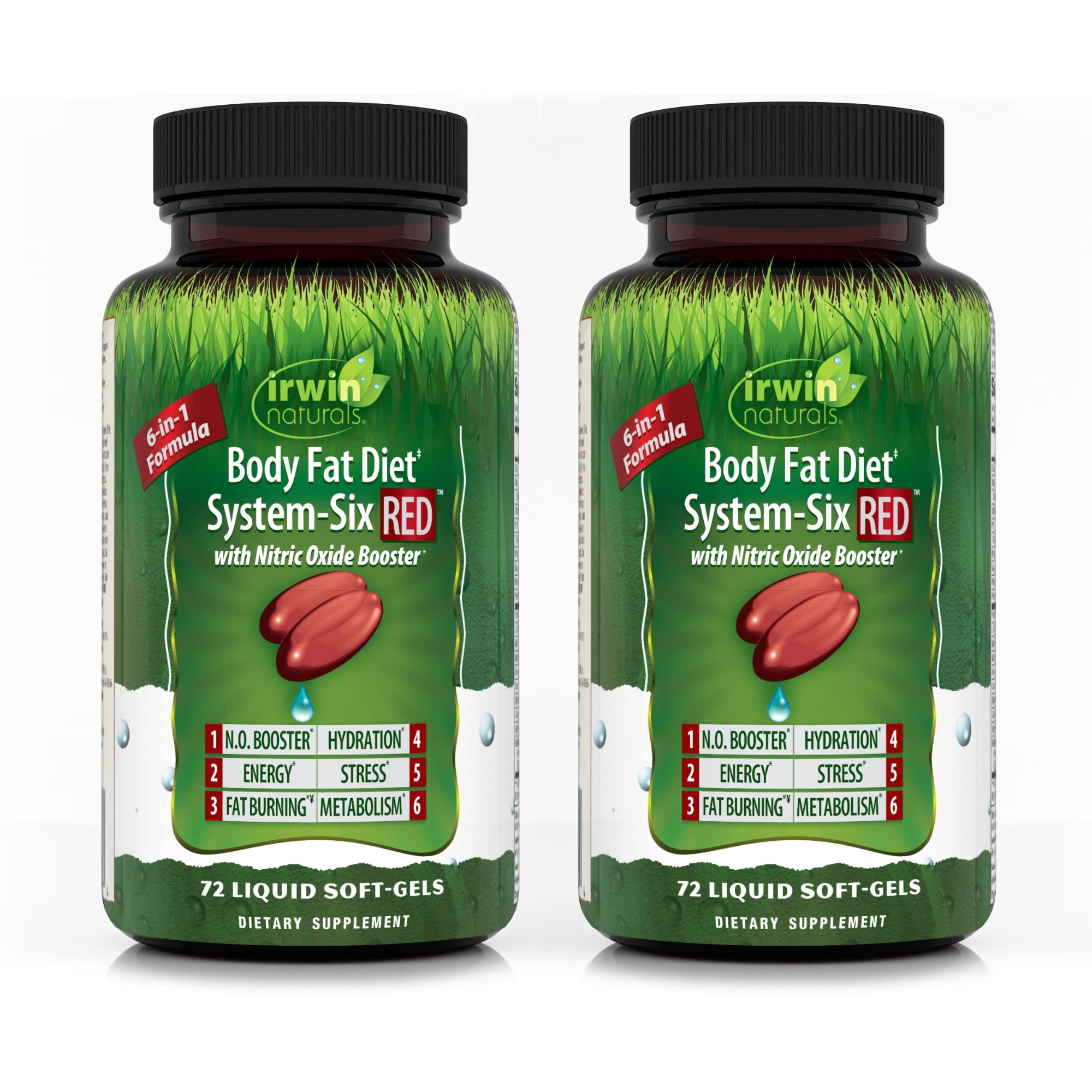 Irwin Naturals Body Fat Diet System-Six RED - 72 Liquid Soft-Gels, Pack of 2 - 6-in-1 Formula Irwin Naturals uk supplements