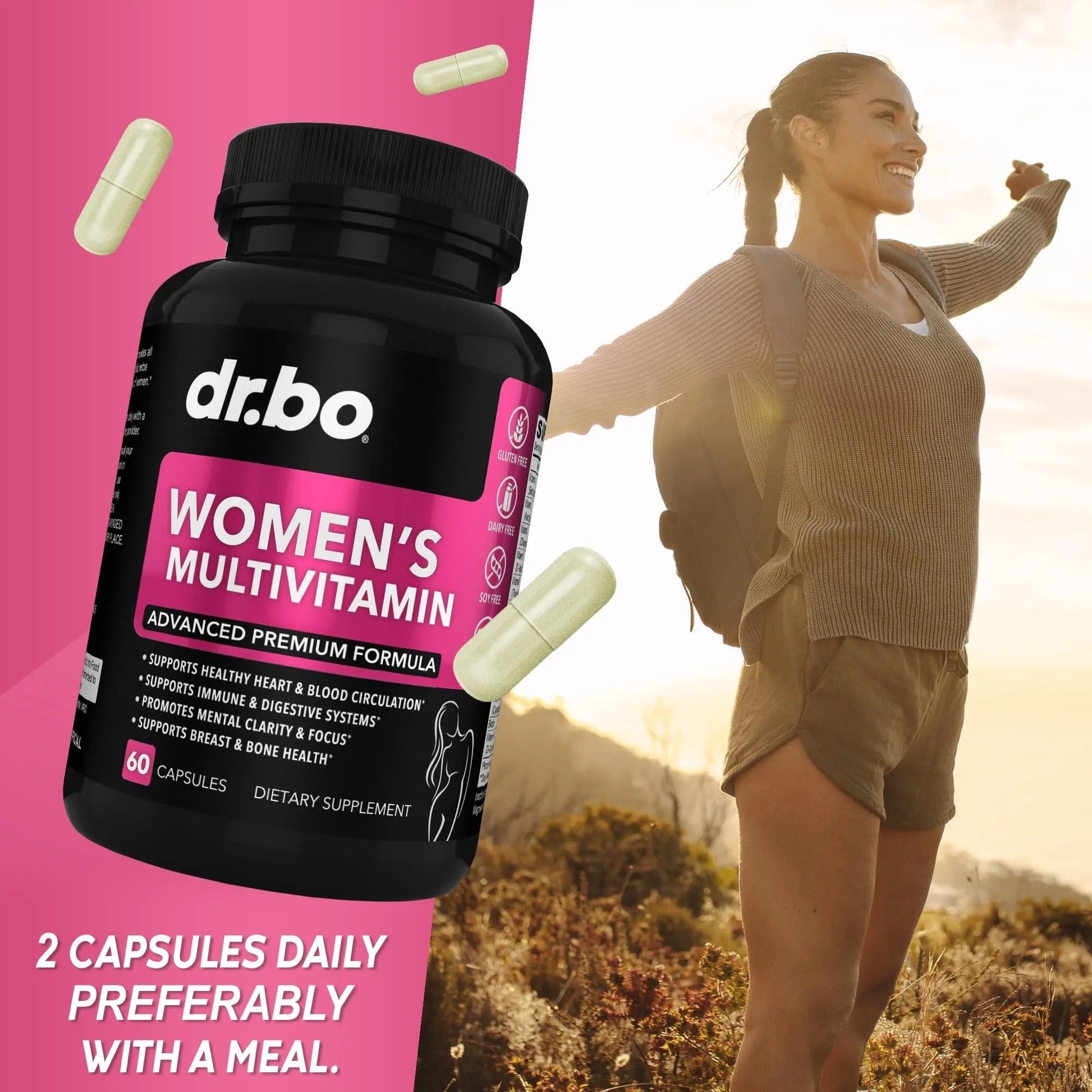 Womens Multivitamin - Natural Daily Multi Vitamins for Women - Womans Energy Vitamin DR. BO uk supplements
