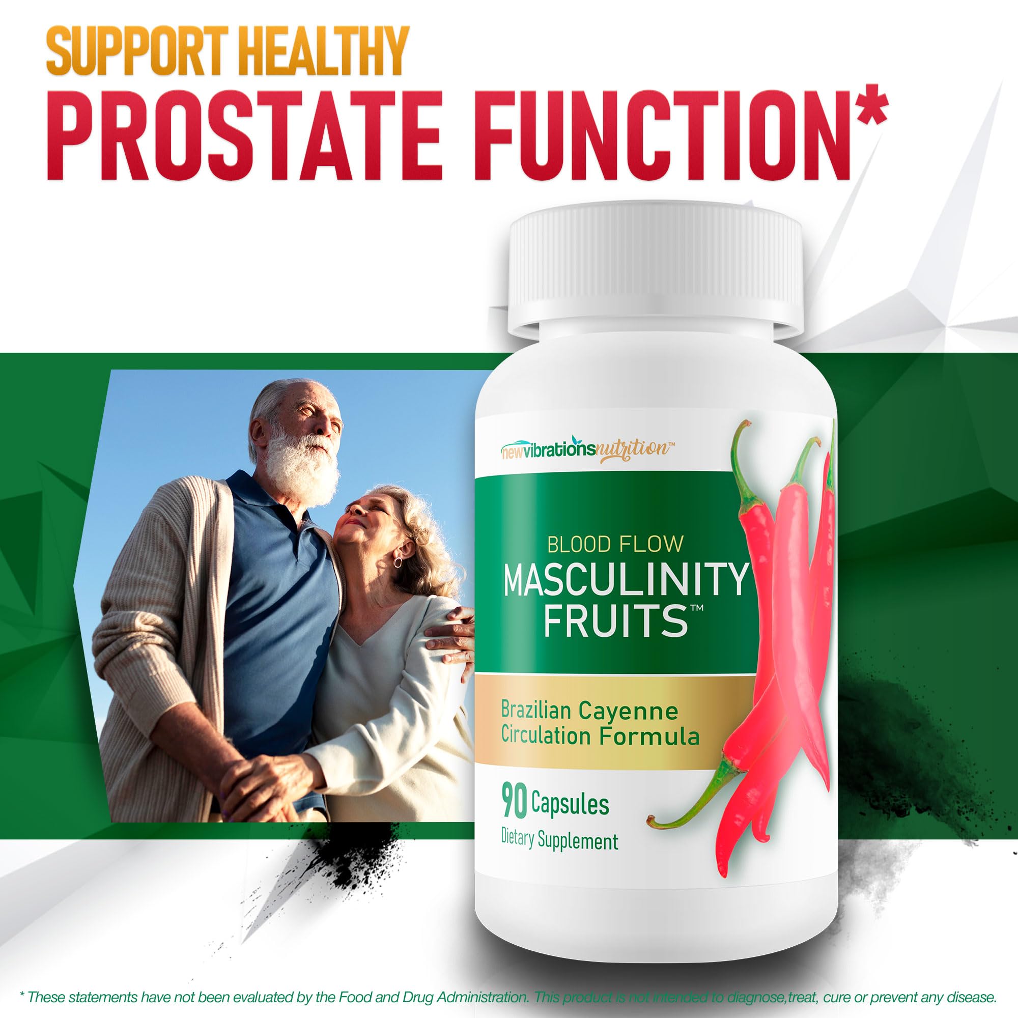 Masculinity Fruits for Bloodflow - Our Best Brazilian Blood Circulation Supplements for Men - Boost Blood Flow Circulation Supplement - Cayenne Pepper Pills Gingko Biloba Blood Flow Vitamins for Men New Vibrations Nutrition uk supplements