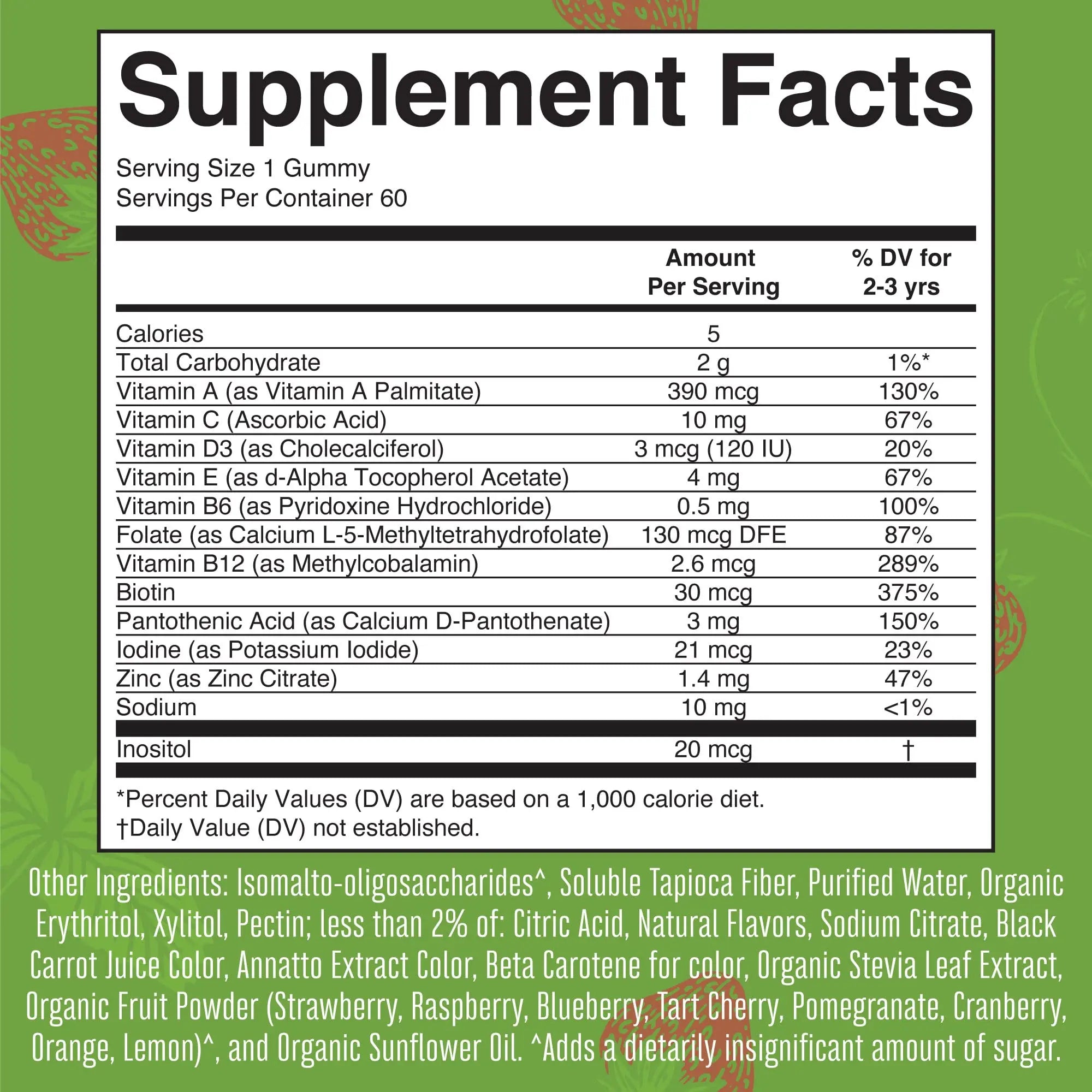 MaryRuth Organics Sugar Free Vitamin Gummies for Kids Age 2 | 2 Month Supply Multivitamin with Vitamin C, D3, Zinc | 1 Gummy Per Day | Toddler Vitamins MaryRuth Organics uk supplements