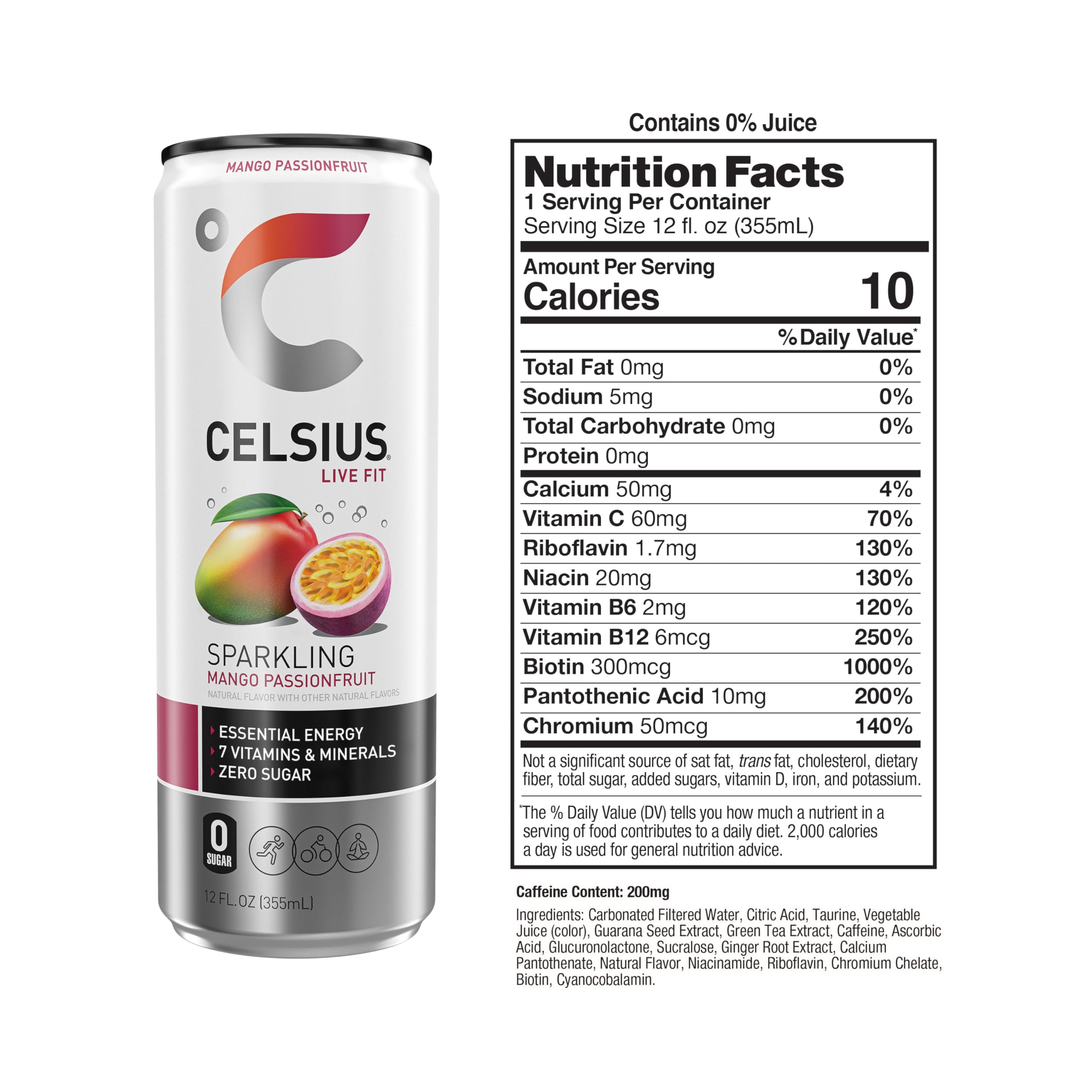 CELSIUS Sparkling Mango Passionfruit, Functional Essential Energy Drink 12 Fl Oz CELSIUS uk supplements
