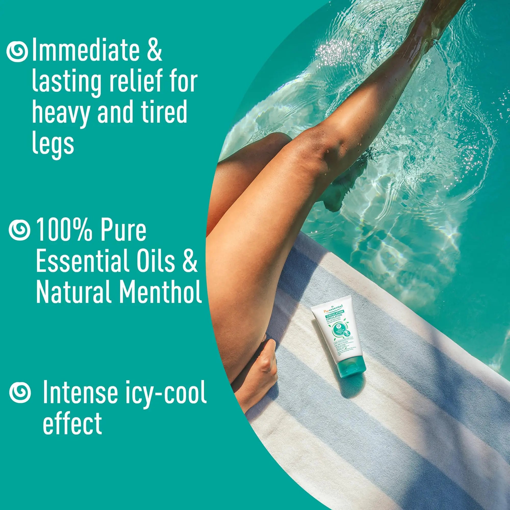 Puressentiel Soothing Gel for Tired Feet, Ankles, Legs - Aromatherapy Lotion with 17 Essential Oils for Body and Skin - Instant, Lasting Relief and Circulation - Natural and Alcohol Free - 4.22 oz Puressentiel uk supplements