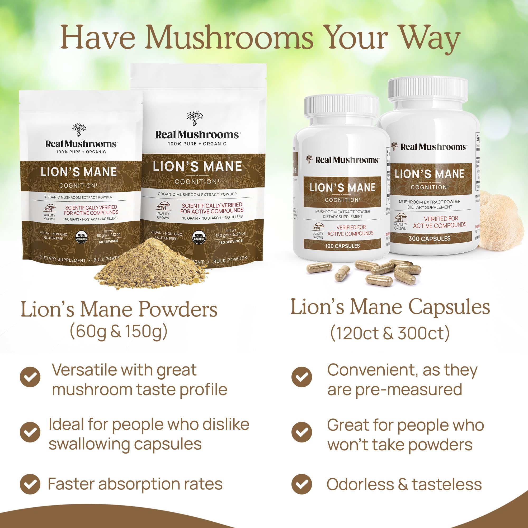 Real Mushrooms Lion’s Mane Powder - Organic Lions Mane Mushroom Extract Real Mushrooms uk supplements