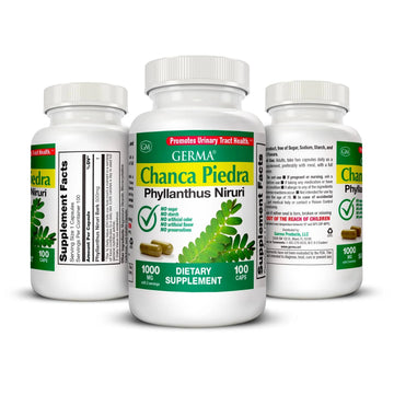 Germa Chanca Piedra Supplement – 500mg Phyllanthus Niruri – Traditional Stone Breaker Herb for Urinary & Kidney Support – Rainforest Botanical – 100% Natural Vegan Capsules, 100 Count Germa uk supplements