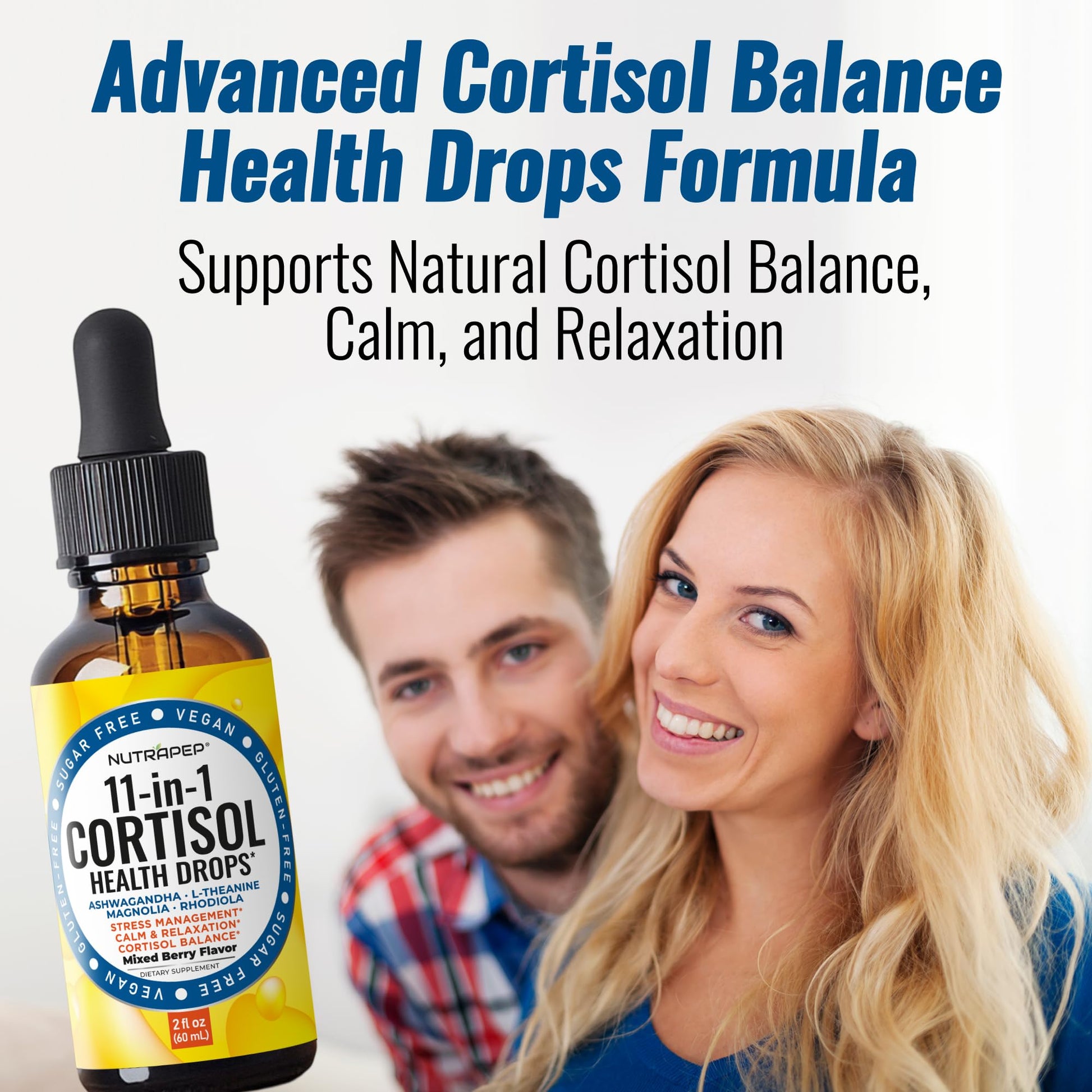 NutraPep Cortisol Detox Liquid Drops for Women Men - Cortisol Reducer Supplement Support Wellness Cleanse Balance Stress Mood Sleep Focus - Lower Cortisol Levels with Ashwagandha L-Theanine Magnolia NutraPep uk supplements