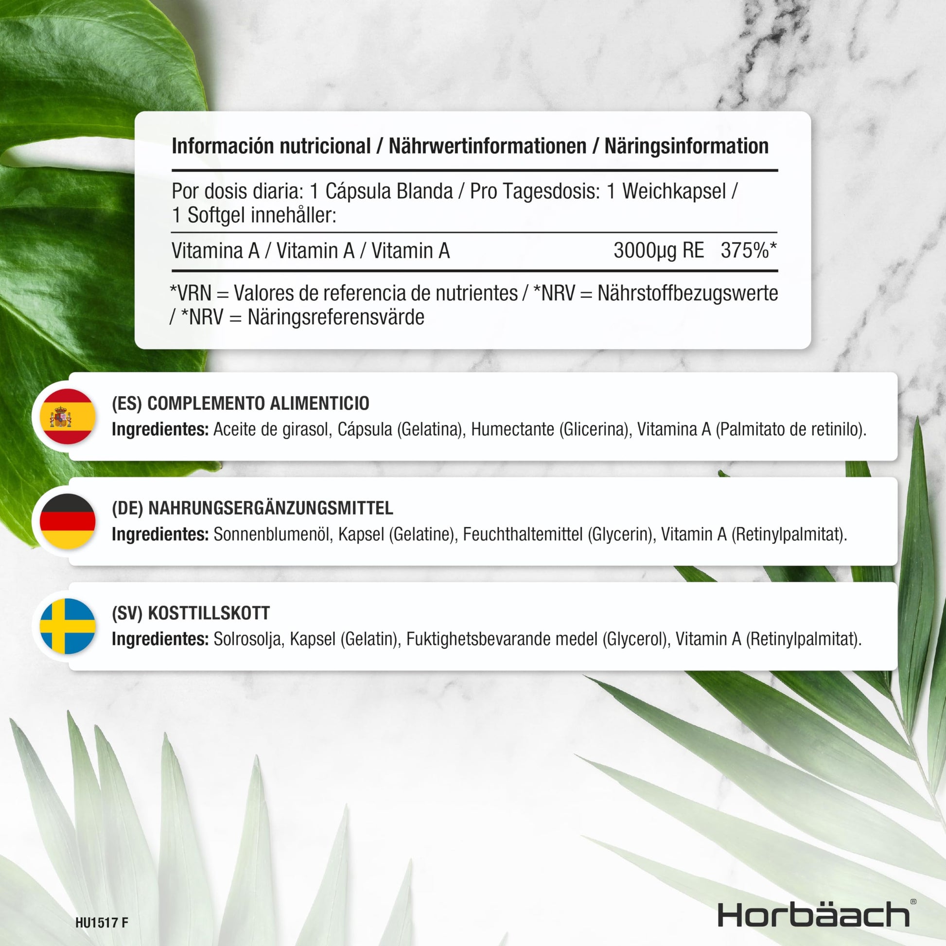 Vitamin A Capsules 10,000iu | 365 Count (1 Year Supply) | High Strength Vitamin A Supplem Horbäach uk supplements
