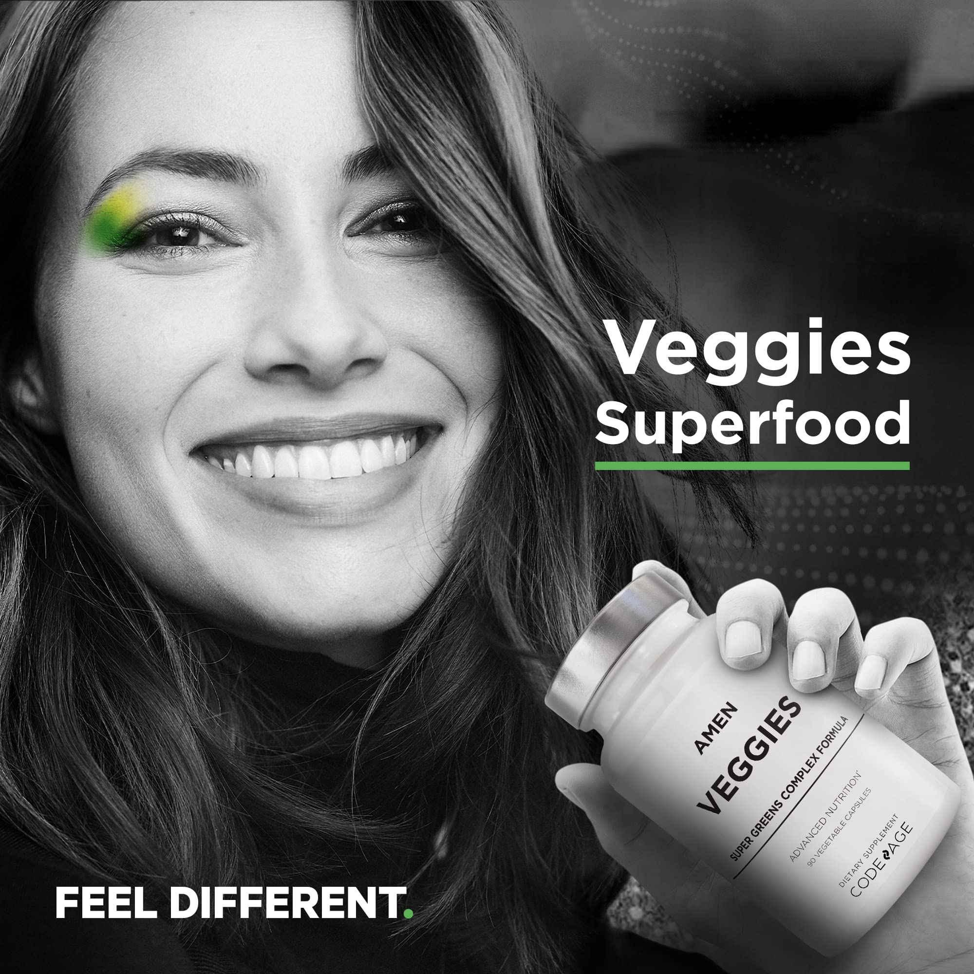 Amen Veggies, Daily Veggies Vitamins Supplement, Vegetables Vegan Blend & Whole-Food Raw Greens Multivitamin Capsules, Mushroom Complex, Superfood, Minerals, Green Vegetable Nutrients, Non-GMO, 90 ct Amen uk supplements