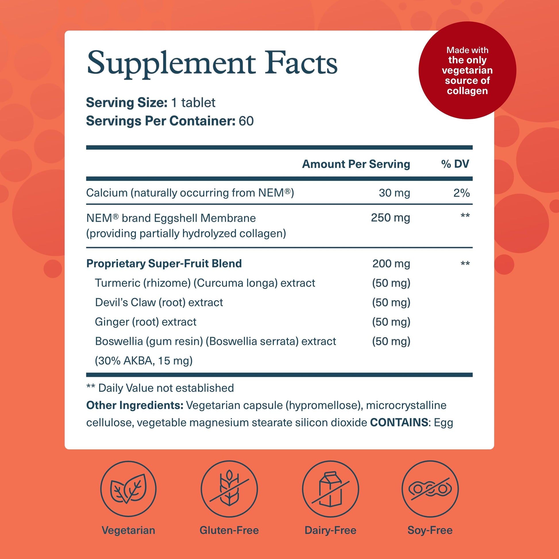 Youtheory Joint Collagen - Vegetarian Collagen Supplement with NEM Eggshell Membrane & Boswellia Extract - Dairy, Soy & Gluten Free - 60 Vegetarian Capsules Youtheory uk supplements