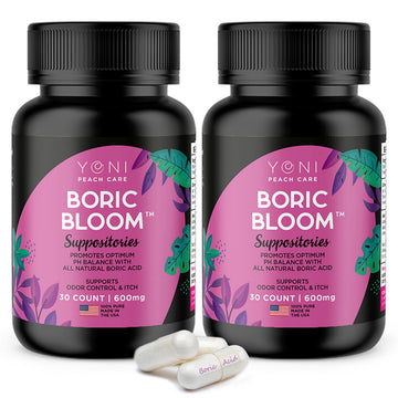 Boric Acid Suppositories - Vaginial Suppository Bacterial Vaginosis, pH Balance for Women Pills Yoni Peach Care uk supplements