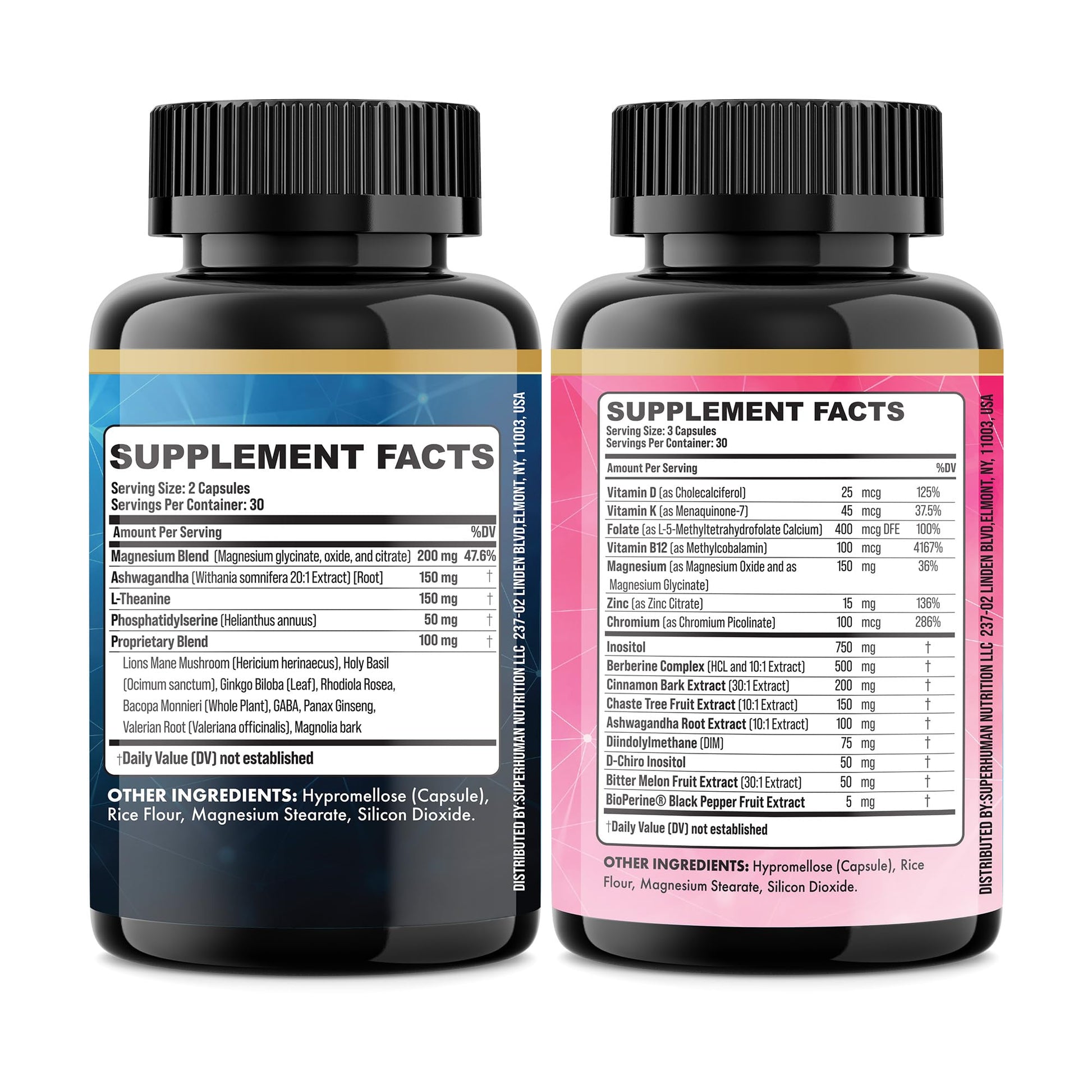 Parrox Cortisol & Myo-Inositol Supplement Bundle, Soothe & Smooth Bundle, 13-in-1 Cortisol Balance, Magnesium, Ashwagandha, L-Theanine, D-Chiro Inositol, Folate, Berberine, Chasteberry (150 Capsules) Parrox uk supplements