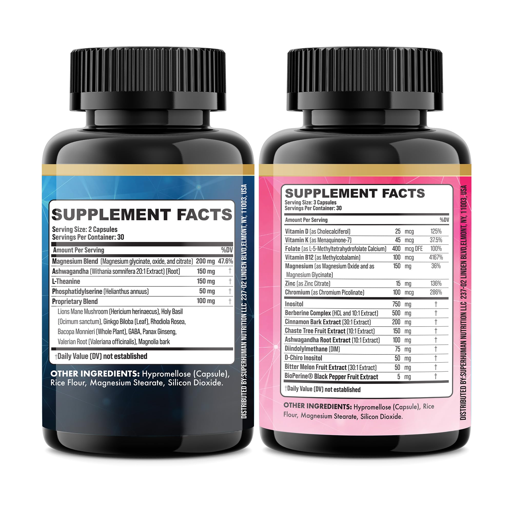 Parrox Cortisol & Myo-Inositol Supplement Bundle, Soothe & Smooth Bundle, 13-in-1 Cortisol Balance, Magnesium, Ashwagandha, L-Theanine, D-Chiro Inositol, Folate, Berberine, Chasteberry (150 Capsules) Parrox uk supplements