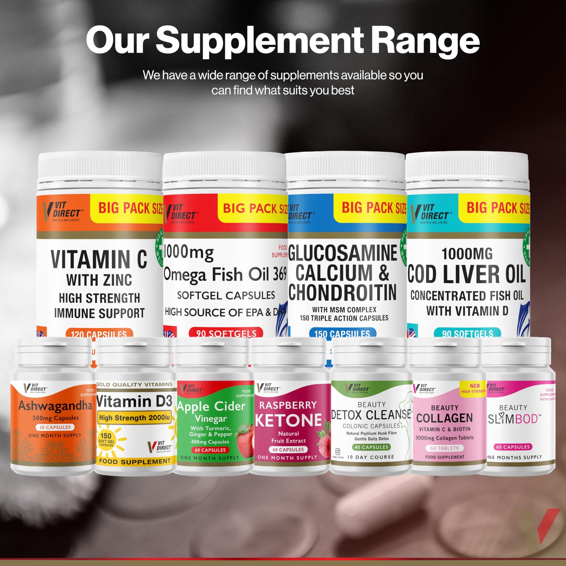 Vit Direct - Beauty Collagen Tablets (Plus Biotin) - 60 Tablets - Two Month Supply Vit Direct uk supplements