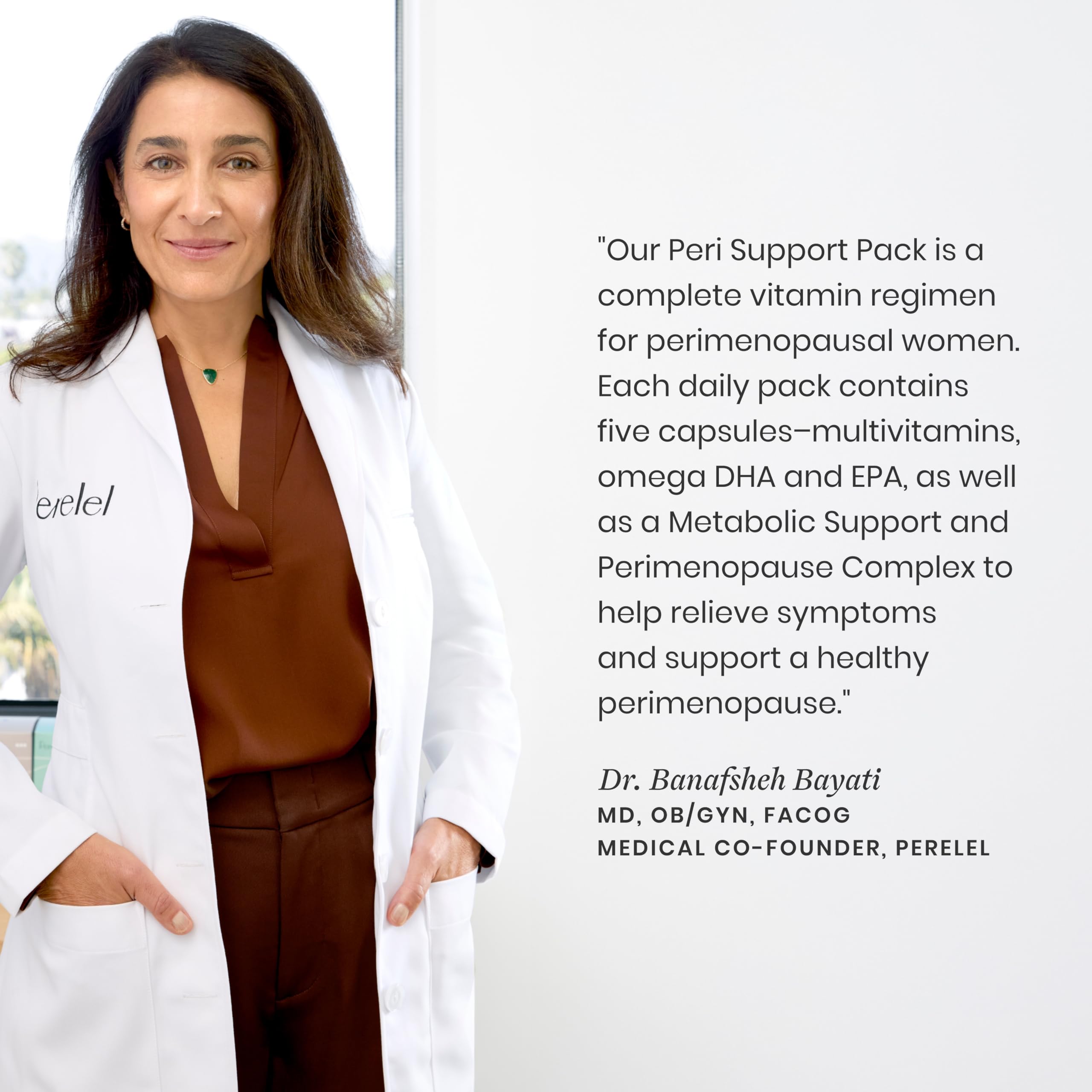 Perelel Peri Support Pack, Perimenopause Vitamins for Women, for Womens Nutrition Support & Overall Wellness, Soy & Gluten Free, Non GMO, 30 Daily Pill Packs Perelel uk supplements