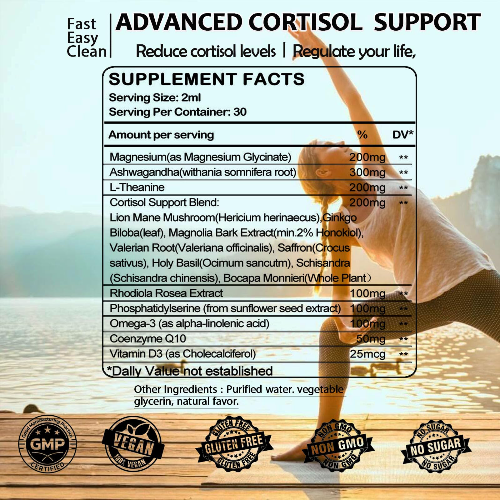 Cortisol Supplements for Women & Men, Cortisol Reducer Manager Detox Liquid Drops Extra Strength Magnesium Glycinate 200mg, L-Theanine & Ashwagandha丨Hormone Balance, Relaxation & Recess Mood GLOVVUUP uk supplements