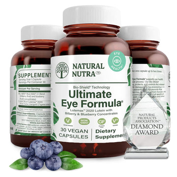 Natural Nutra Ultimate Eye Health Supplement - Bilberry & Blueberry Extract Blend for Day and Night Vision Support, Promotes Color Perception & Eye Clarity - Non-GMO, Vegan - 30 Capsules (Pack of 3) Natural Nutra uk supplements