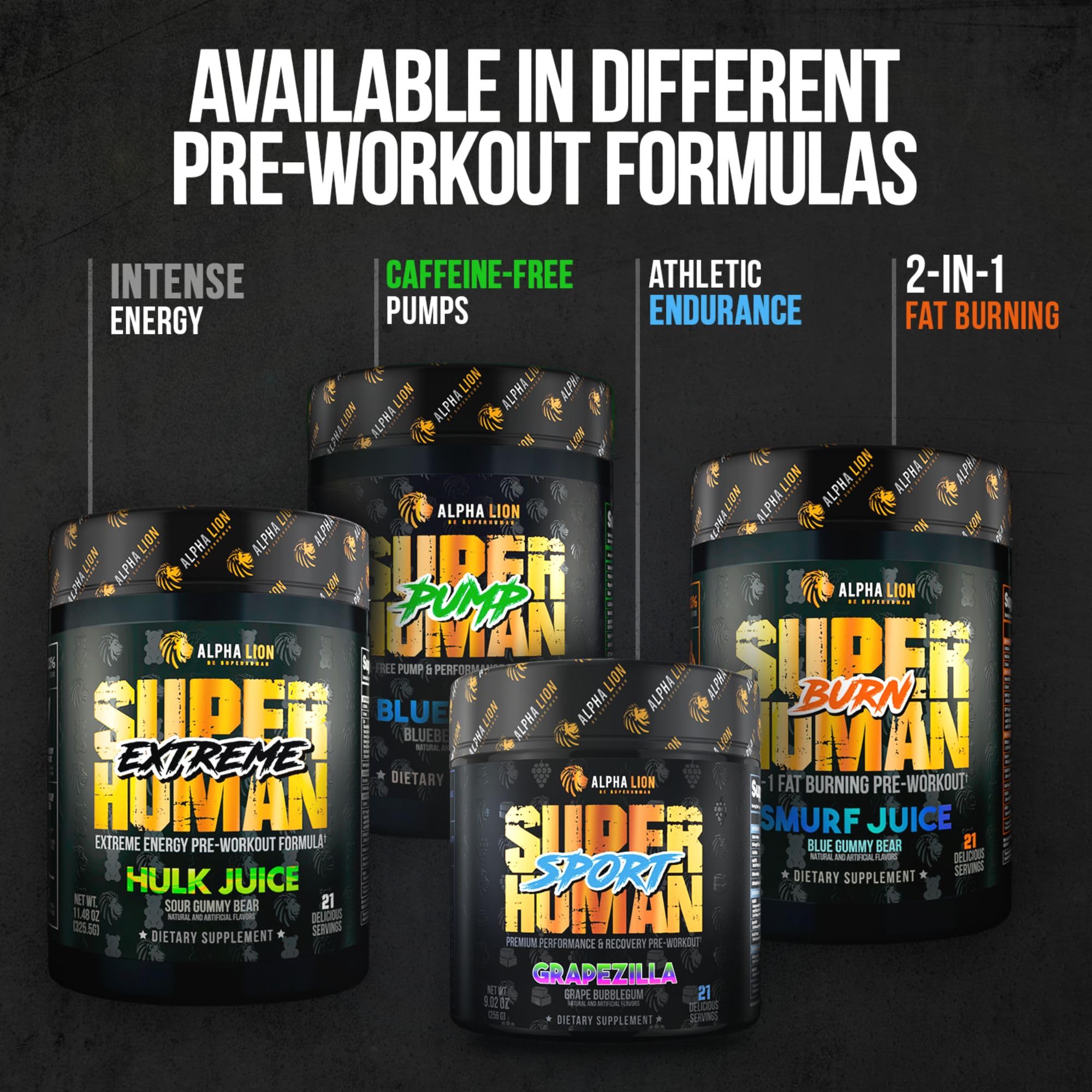ALPHA LION Superhuman Pre Workout Powder, Beta Alanine, L-Taurine & Tri-Source ALPHA LION uk supplements