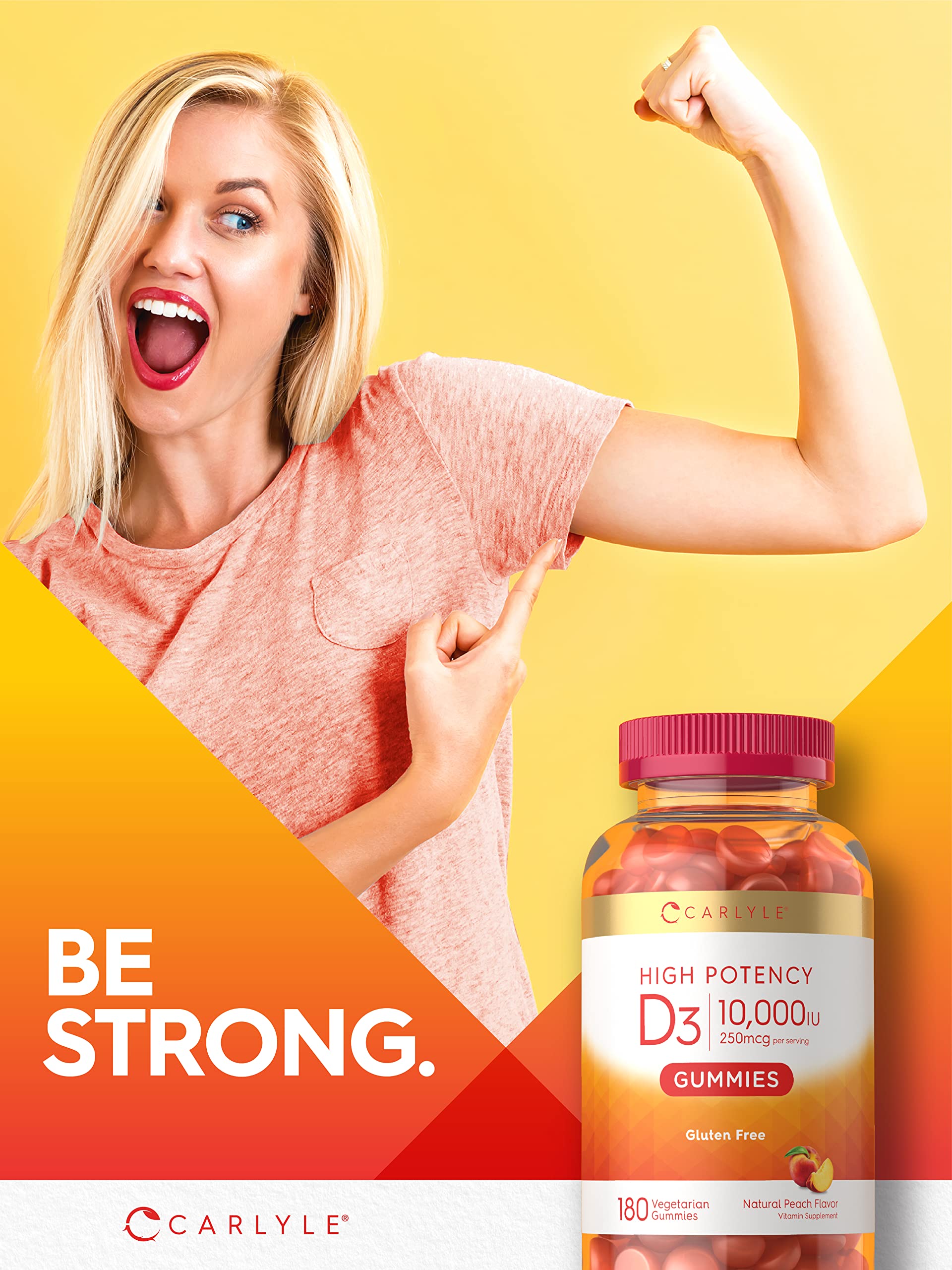 Carlyle Vitamin D3 Gummies | 10,000 iu | 180 Count | Vegetarian, Non-GMO Carlyle uk supplements