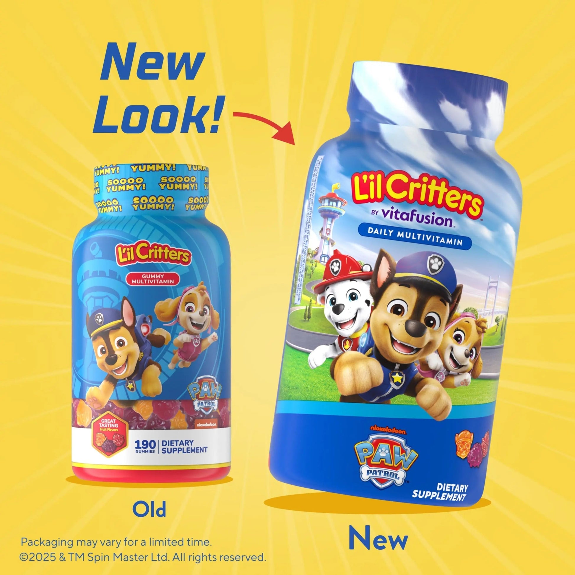 L’il Critters Paw Patrol Gummy Vites Daily Gummy Multivitamin for Kids, Vitamin C, D3 for Immune Support Cherry, Orange Lil Critters uk supplements