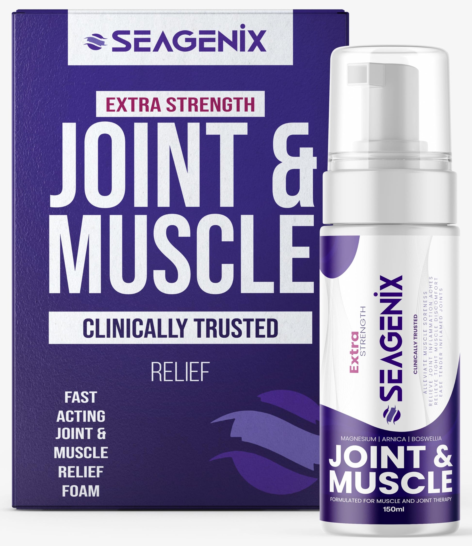 Seagenix Extra Strength Muscle + Joint Foam - Magnesium | Boswellia | Arnica | Formula - Joint and Muscle Relief – Ease Inflamed Joints and Muscles - All Natural – Joints + Muscle Relief Seagenix uk supplements