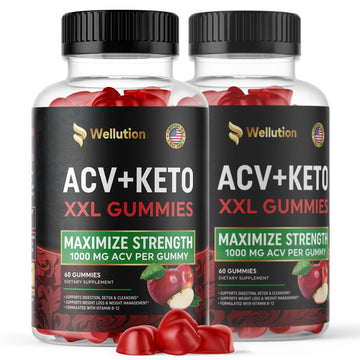 WELLUTION Apple Cider Vinegar 120 XXL Gummies - Support Digestion & Weight Management… WELLUTION uk supplements