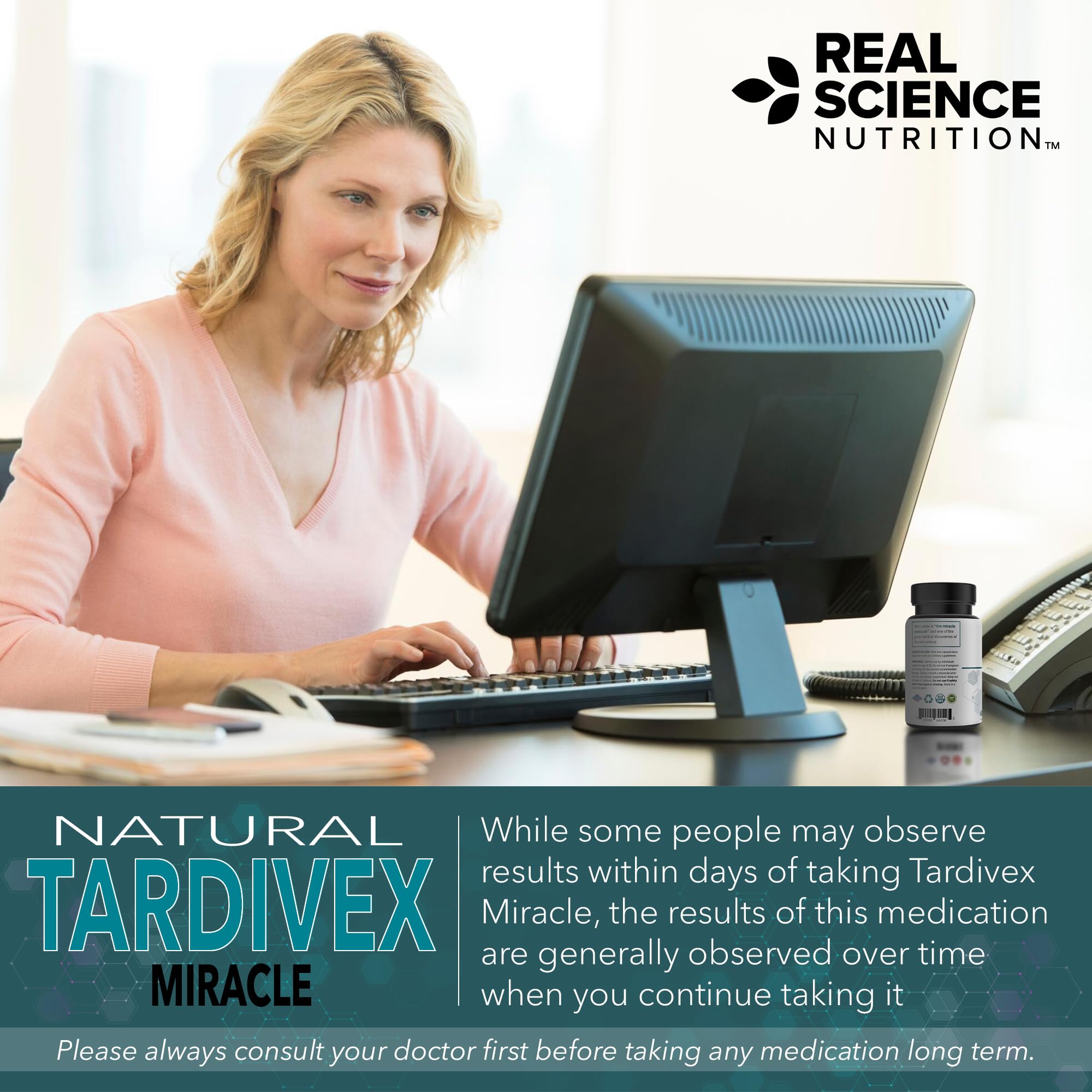 Real Science Tardivex All Natural Nerve Support Supplement for Neurological Balance - Includes Vinitrox, GABA & Essential Vitamins for Controlled Movement & Coordination - Made in USA, 60 Caps Real Science Nutrition uk supplements
