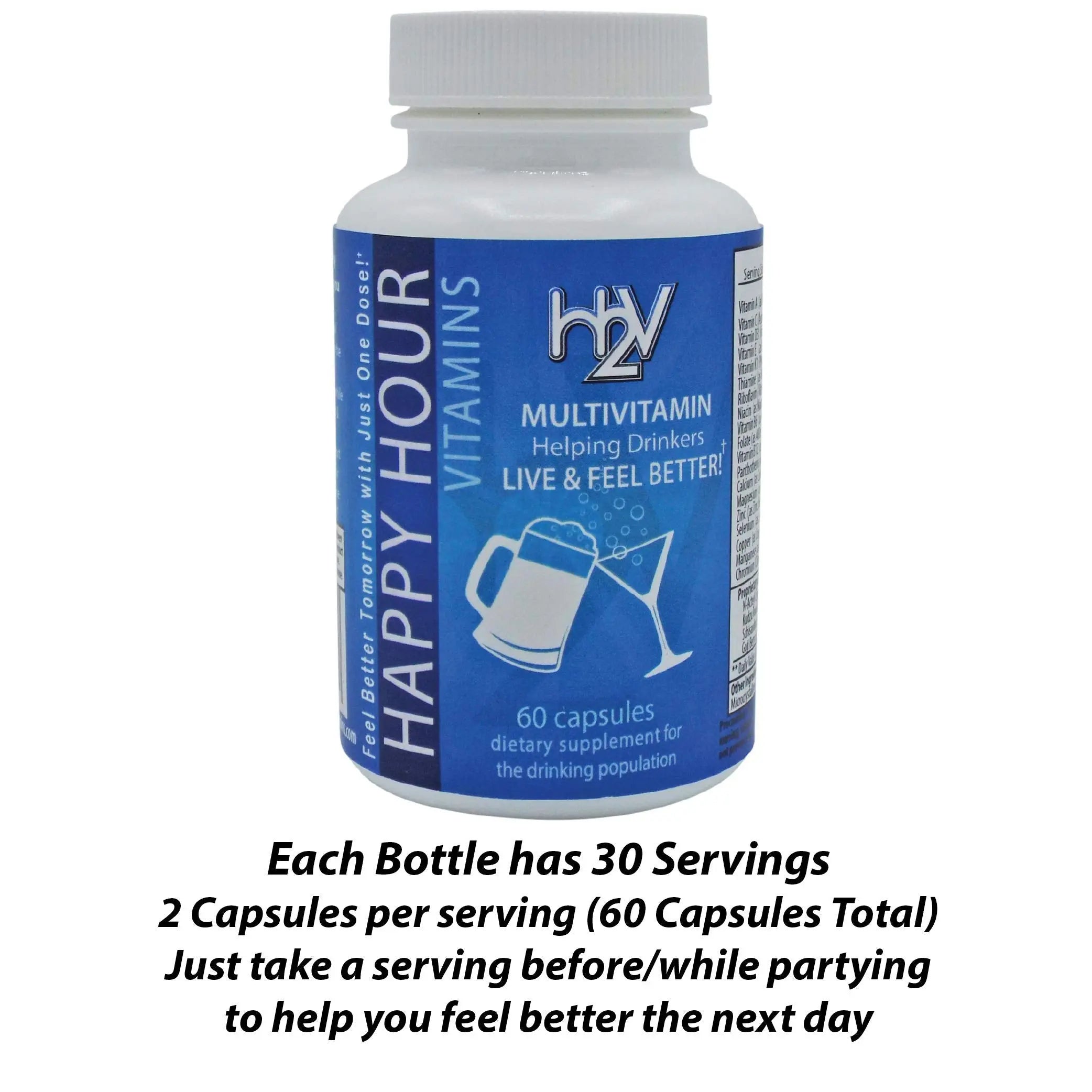 Happy Hour Vitamins Bottle - Multivitamin Formulated for Better Mornings – Live & Feel Better with Milk Thistle, Prickly Pear Cactus Happy Hour Vitamins uk supplements