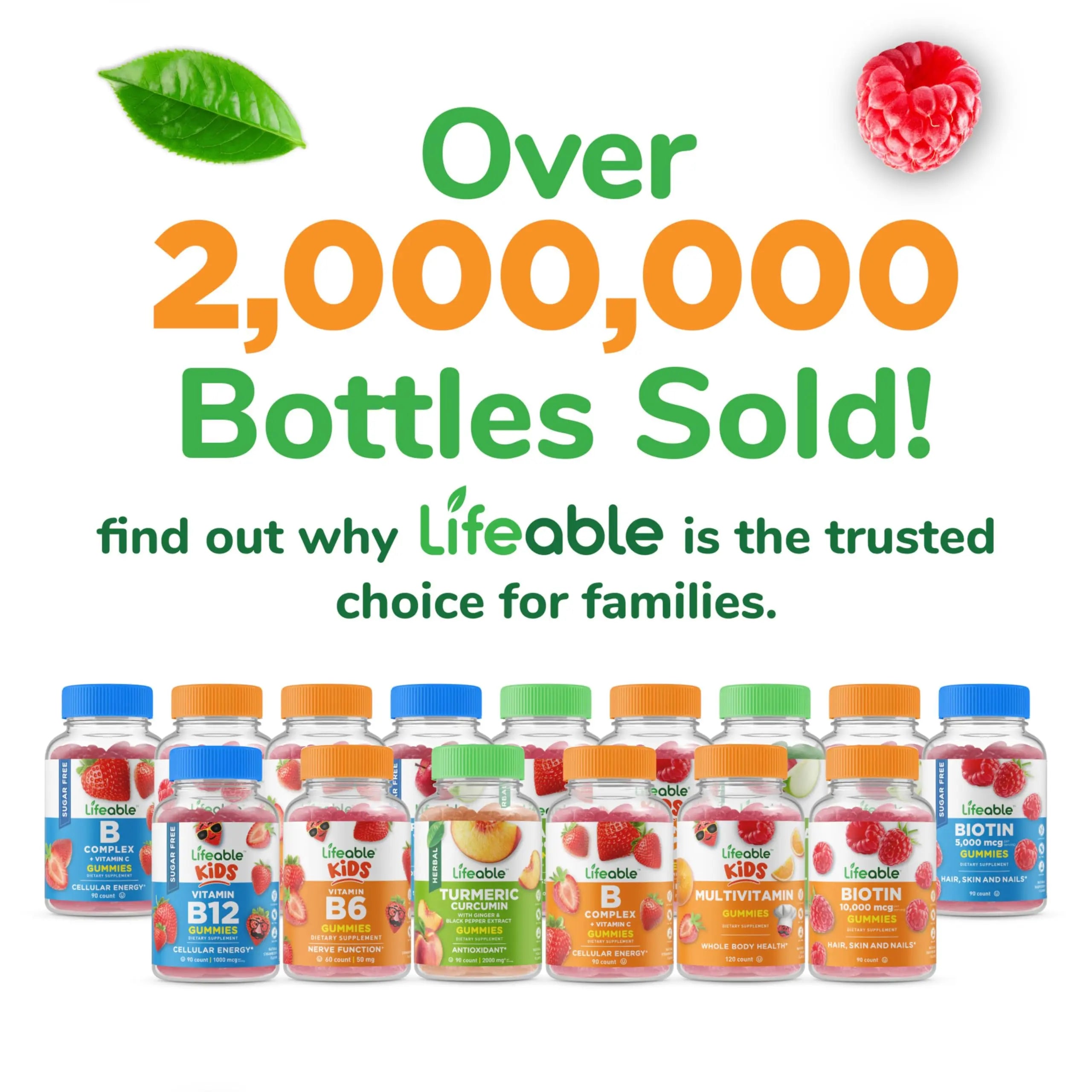 Lifeable Sugar Free Multivitamin Gummies | with Iron Vitamin A, C, D, E, Niacin, B6, Folate, B12, Biotin, Pantothenic Acid, Zinc | Lifeable uk supplements