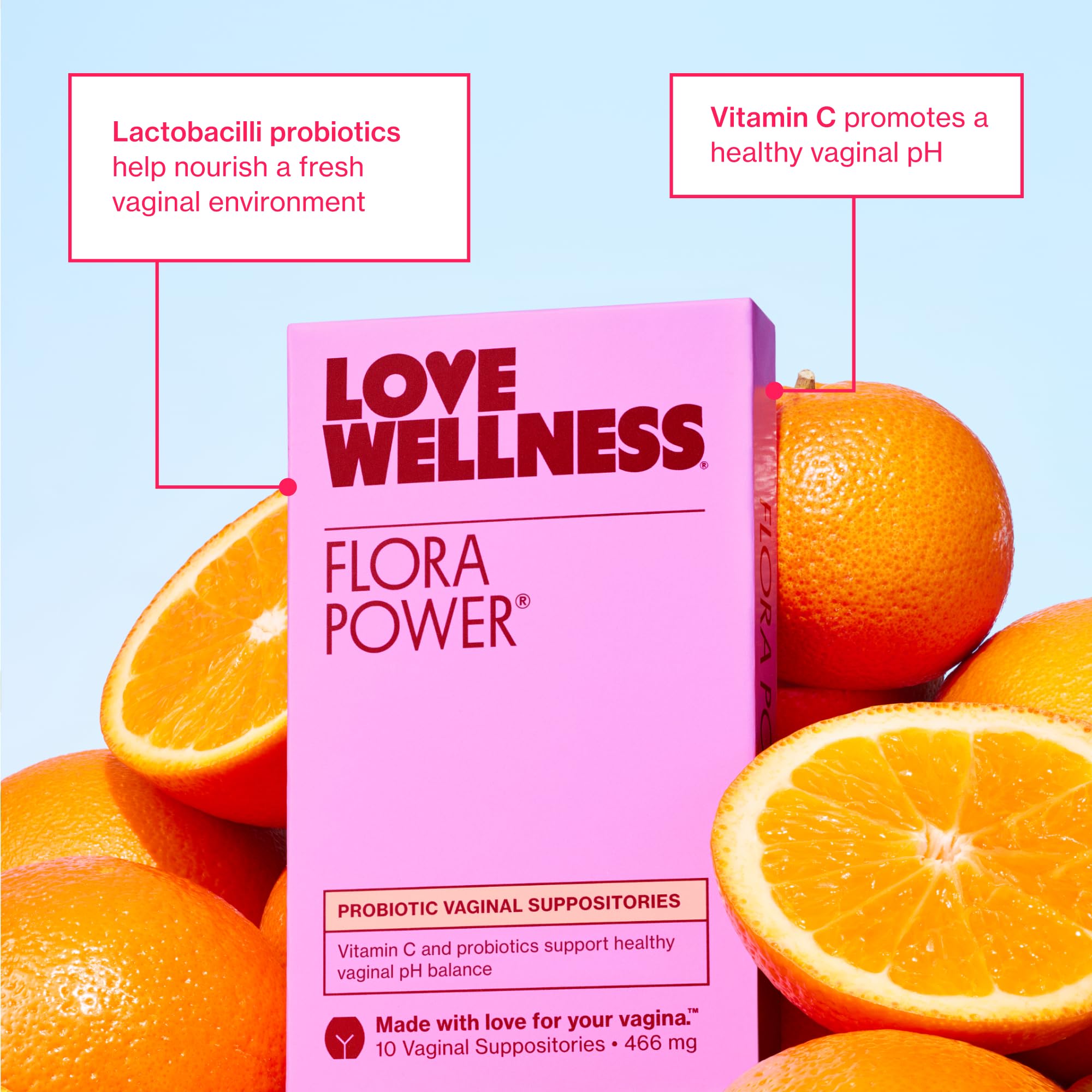 Love Wellness Flora Power | Vaginal Probiotic Suppositories with Vitamin C | Supports pH Balance & Vaginal Health | Fragrance-Free, Non-GMO & Paraben-Free | 10 Count Love Wellness uk supplements