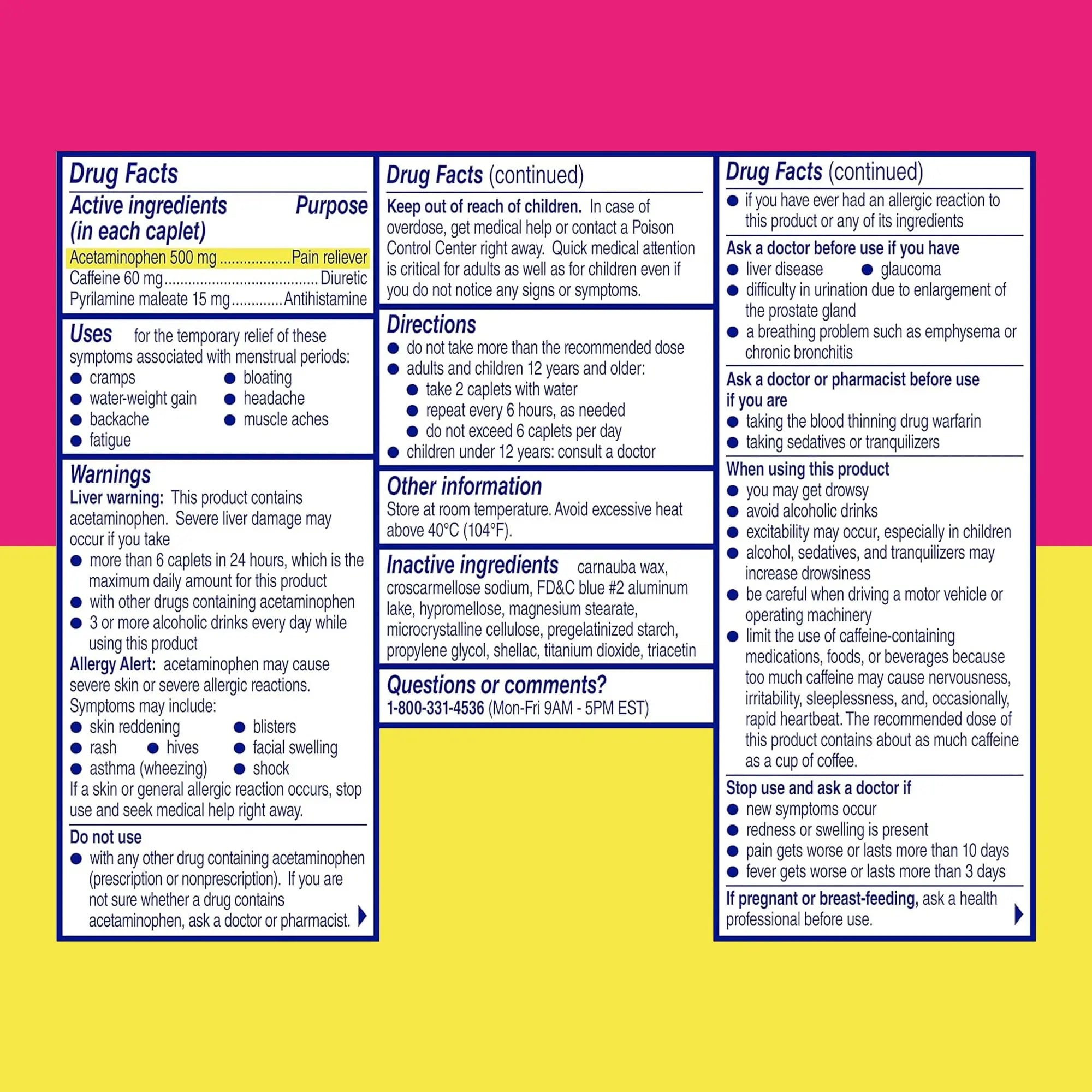 Midol Complete Menstrual Pain Relief Caplets with Acetaminophen for Period Cramps, and Menstrual Symptom Relief - 40 Count (Pack of 3) (Packaging May Vary) Midol uk supplements