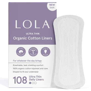 LOLA Ultra Thin Liners, 108 Count - Cotton Panty Liners for Women, Hypoallergenic Pads for Women LOLA uk supplements