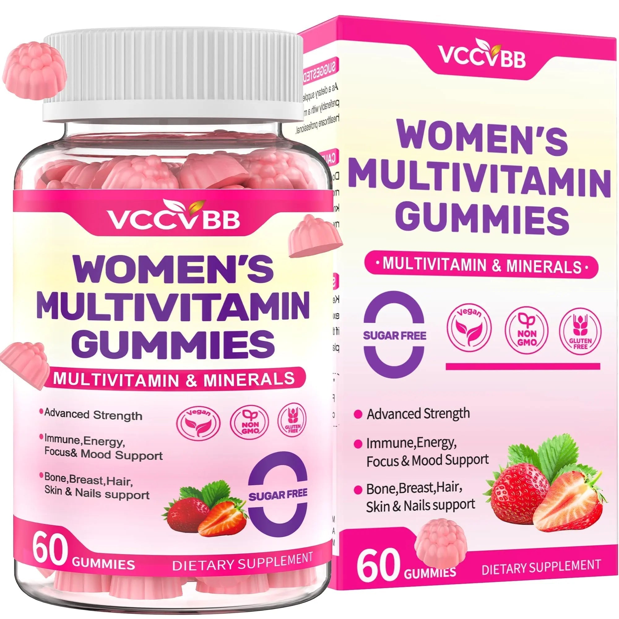 VCCVBB All-in-One Women's Multivitamin Gummies with Complete Vitamin & Mineral Complex, Herbal Blends for Energy, Overall Health VCCVBB uk supplements