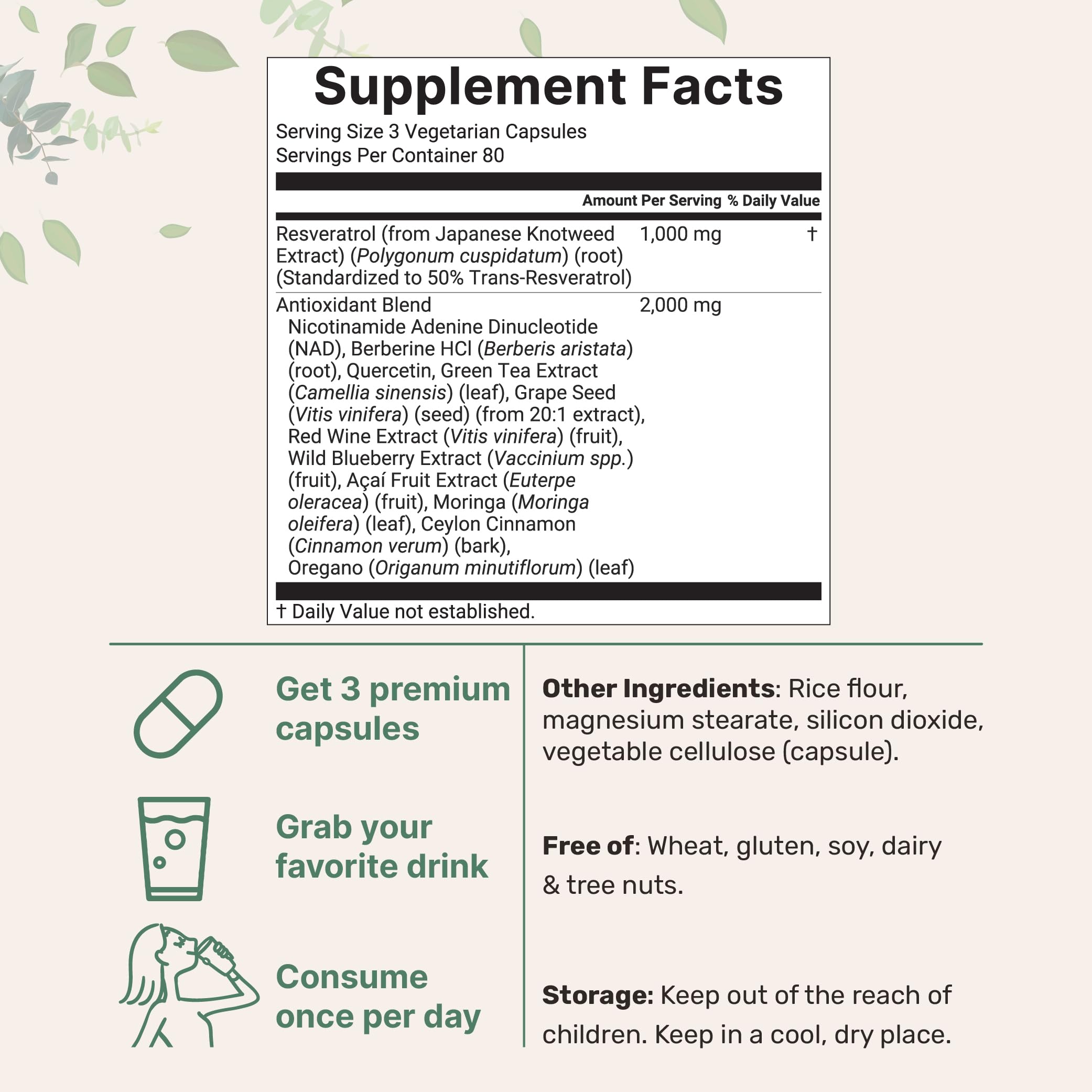 Micro Ingredients Resveratrol NAD Complex 3,000mg for Women & Men, 240 Veggie Capsules | NMN Supplement Alternative | 11-in-1 Blend with NAD+, Quercetin, Moringa, Berberine, Grape Seed, & Oregano Micro Ingredients uk supplements