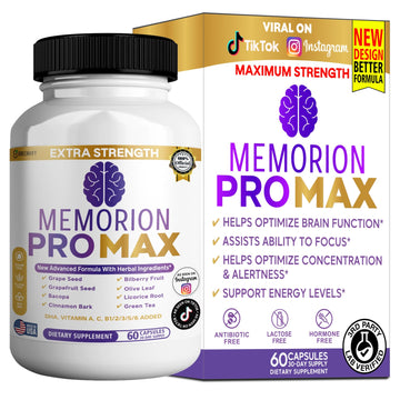 GREENVIFY Memorion Pro Max Extra Strength Brain Support Supplement, 60 Capsules, with DHA, Vitamins, Herbal Blend, 30-Day Supply (1) GREENVIFY uk supplements