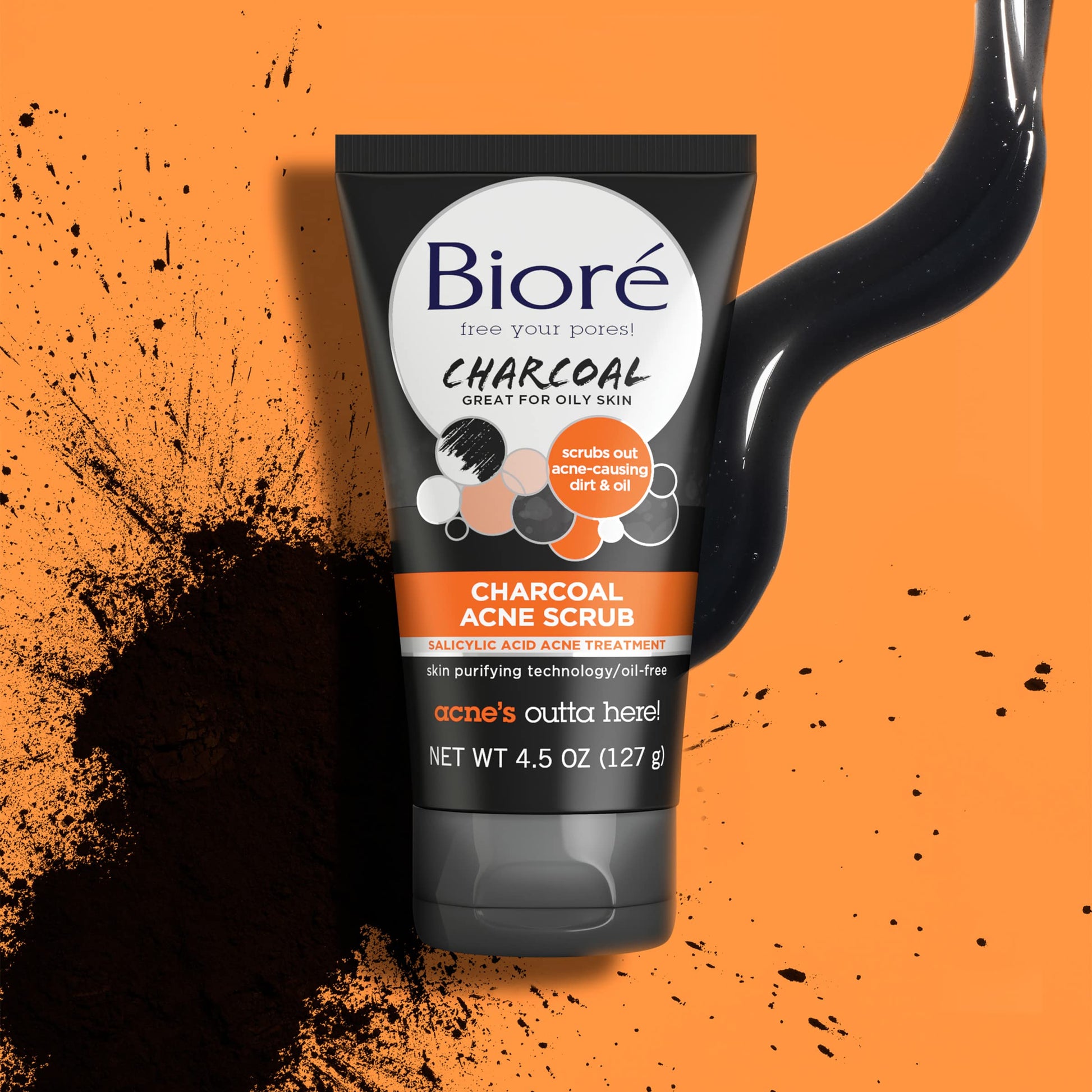 Bioré Charcoal Acne Face Scrub, with 1% Salicylic Acid and Natural Charcoal, Helps Prevent Biore uk supplements