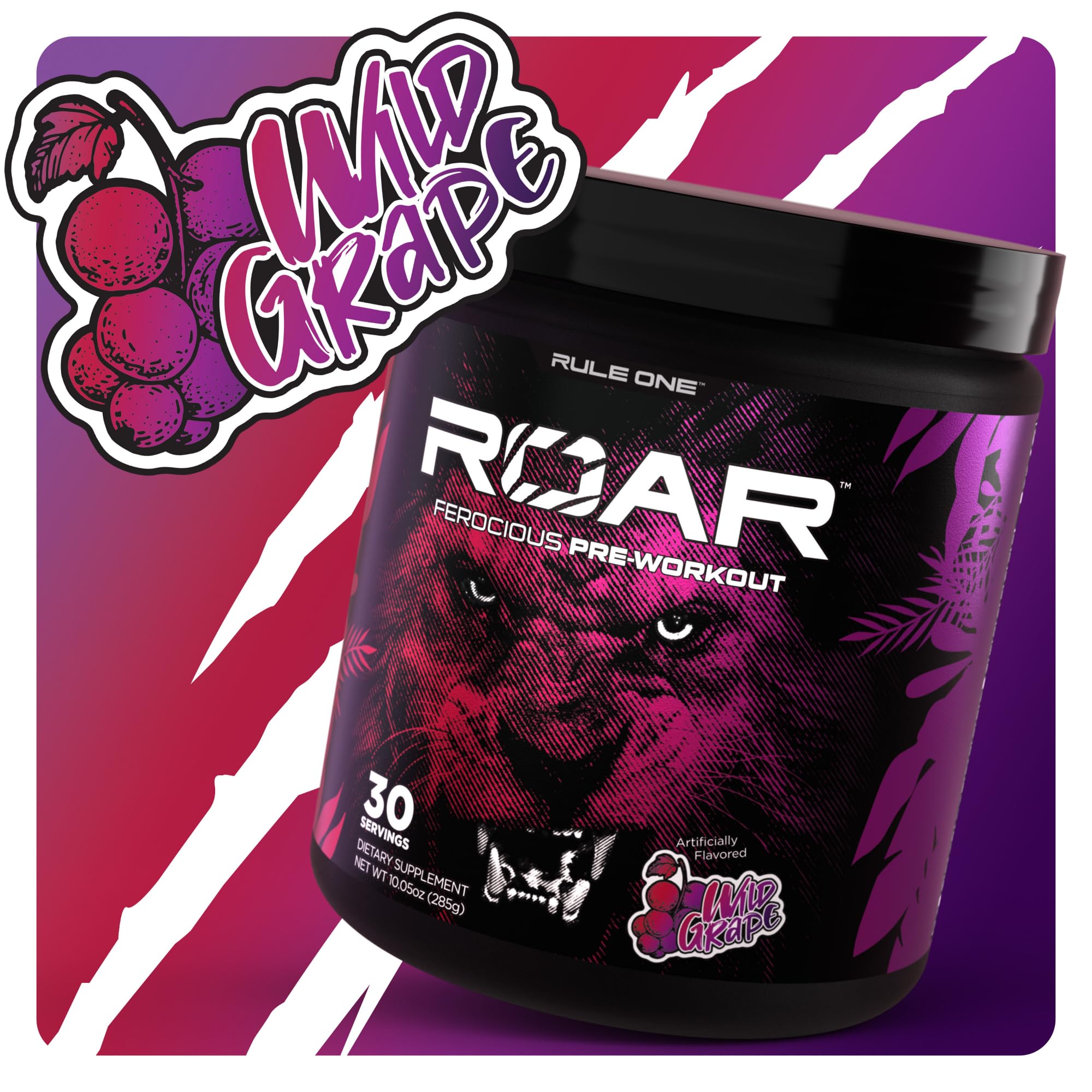 Rule 1 R1 Roar, Wild Grape - 10.05 oz - Pre-Workout Powder - with Creatine, Beta-Alanine Rule 1 Proteins uk supplements