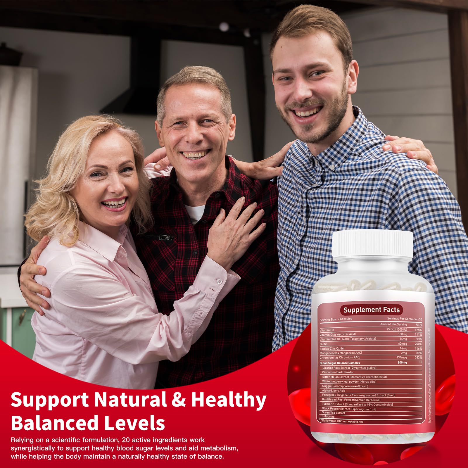 Blood Sugar Complex Supplement – Natural with 20 Active Herbs and Vitamins, Including Cinnamon, Bitter Melon, Black Pepper, Licorice, Vegan, Non-GMO, Gluten-Free, 60 Capsules HOWEEJET uk supplements