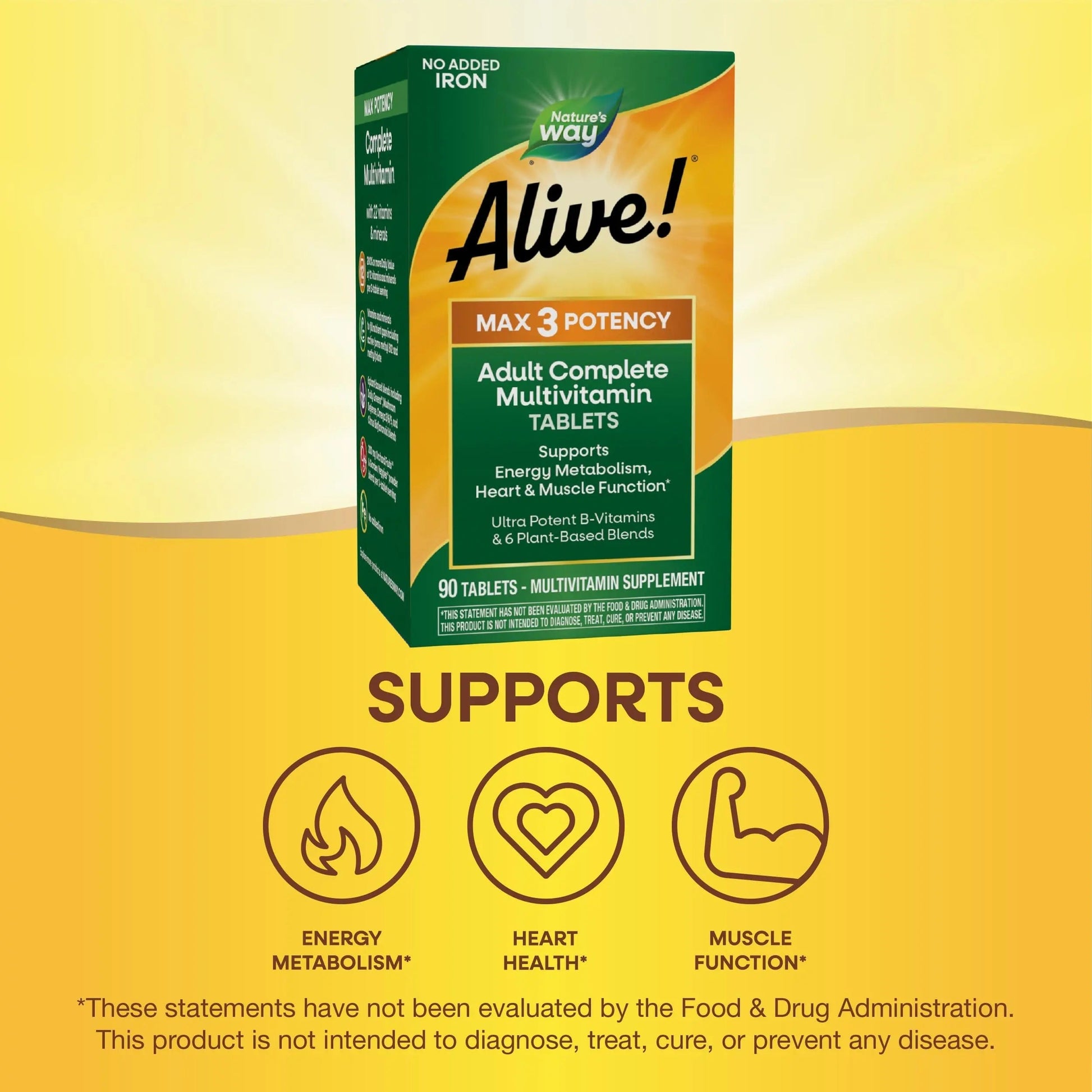 Nature's Way Alive! Max3 Potency Adult Complete Multivitamin, High Potency B-Vitamins to Support Energy Metabolism Nature's Way uk supplements