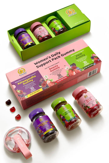 Women's Multivitamin Gummy Pack, 3 Support for Hair Skin Nails Sleep Daily Health, Vitamins A, D, C, E, Biotin, Ashwagandha SUNGIVEN uk supplements