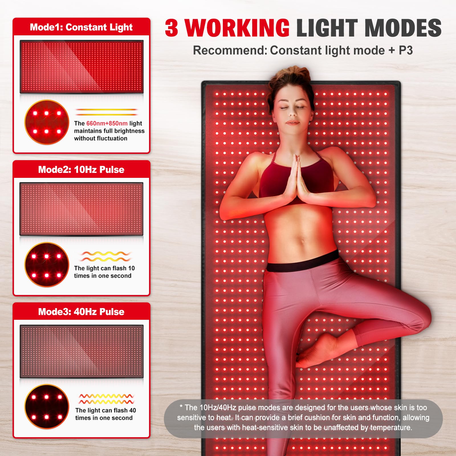 Red Light Therapy Mat for Body, 71"x 31" Red Light Therapy Blanket Red Near Infrared 660nm 850nm GMOWNW uk supplements