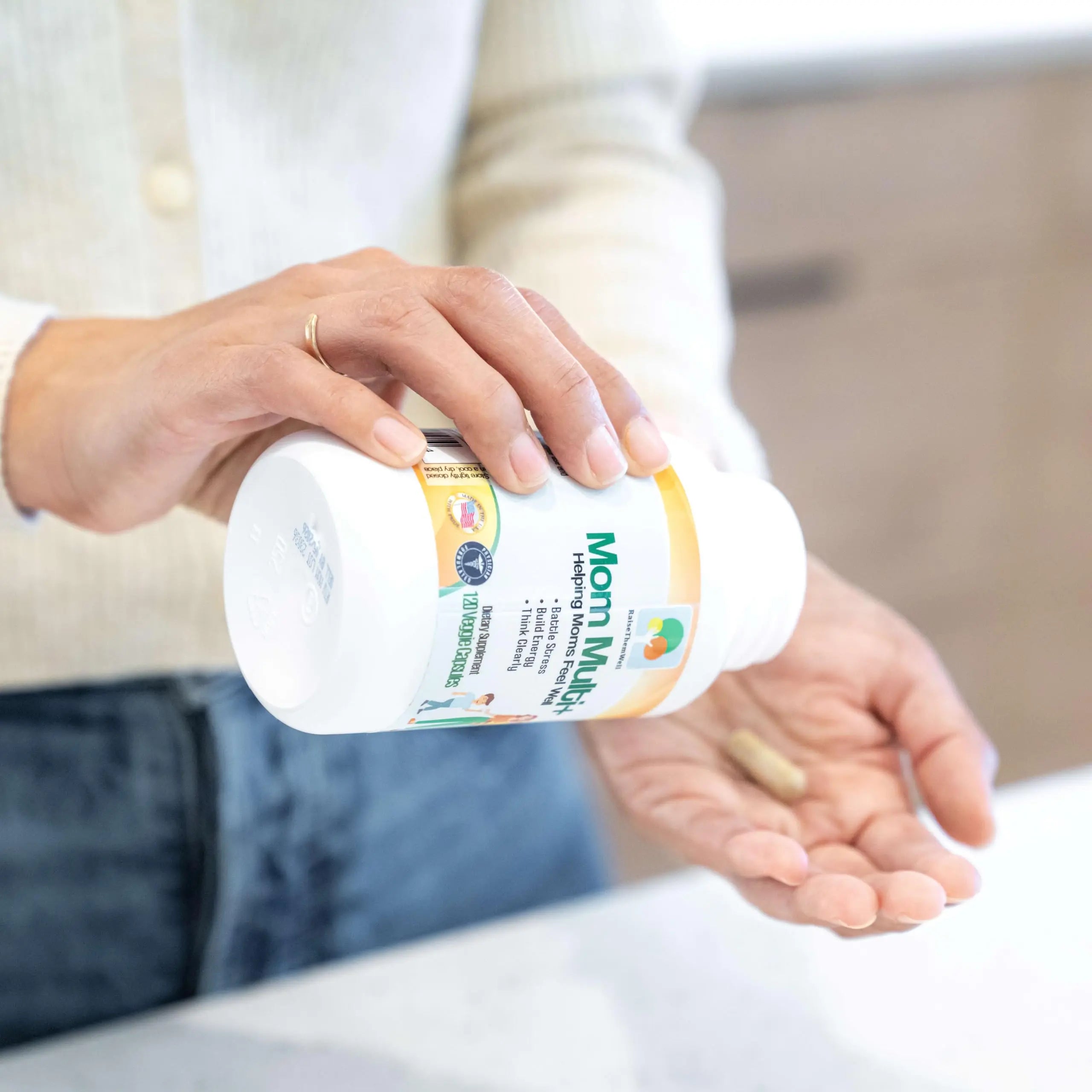 Raise Them Well Mom Multi+ Daily Multivitamin for Women with Active Folate, Adaptogens & Bacopa, Energy, Stress & Cognitive Support, 120 Veggie Capsules Raise Them Well uk supplements