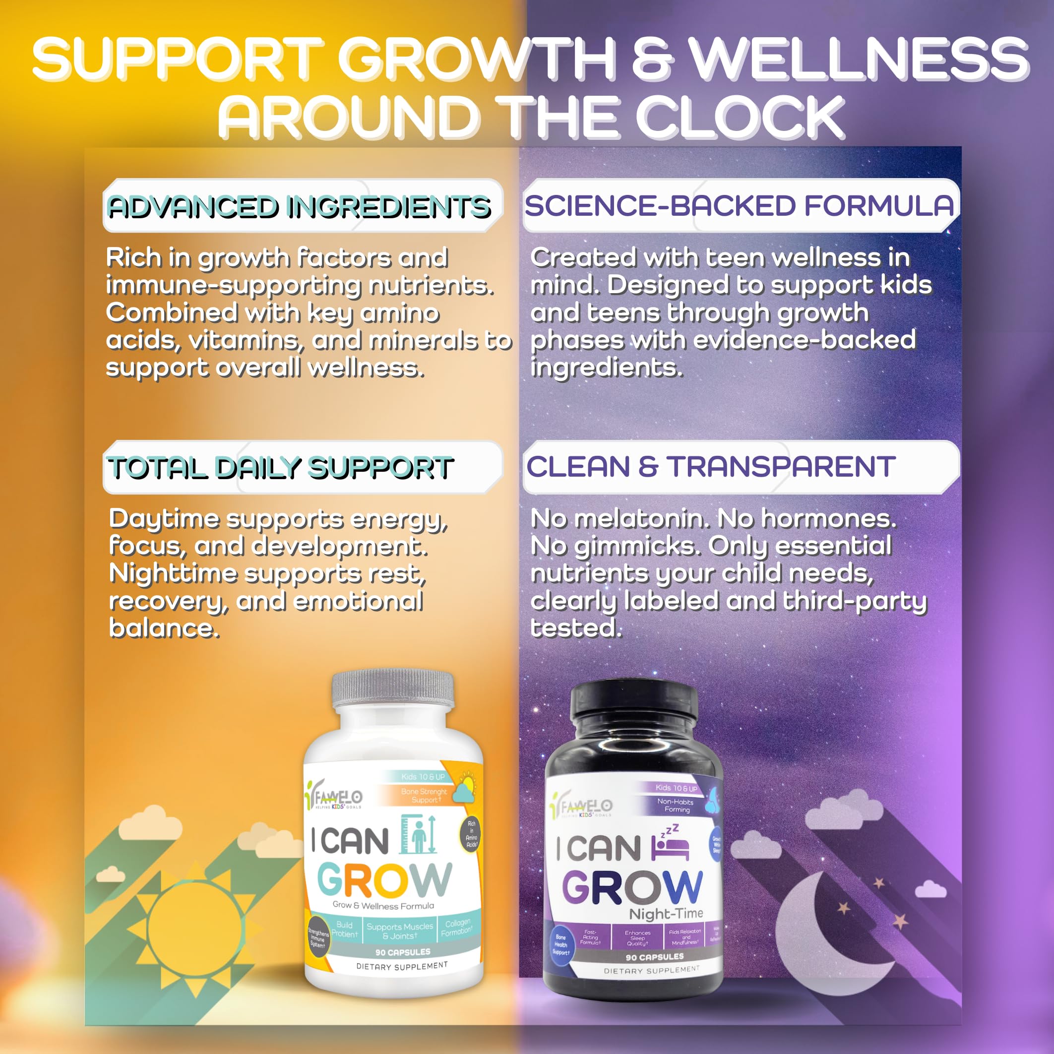 I Can Grow (3 Pack) Height Boosters for Kids 10+, Teen Vitamins for tru Height - Natural Growth Supplement for Optimal Development - Supports Bone Strength and Immune Health with Colostrum Fawelo uk supplements
