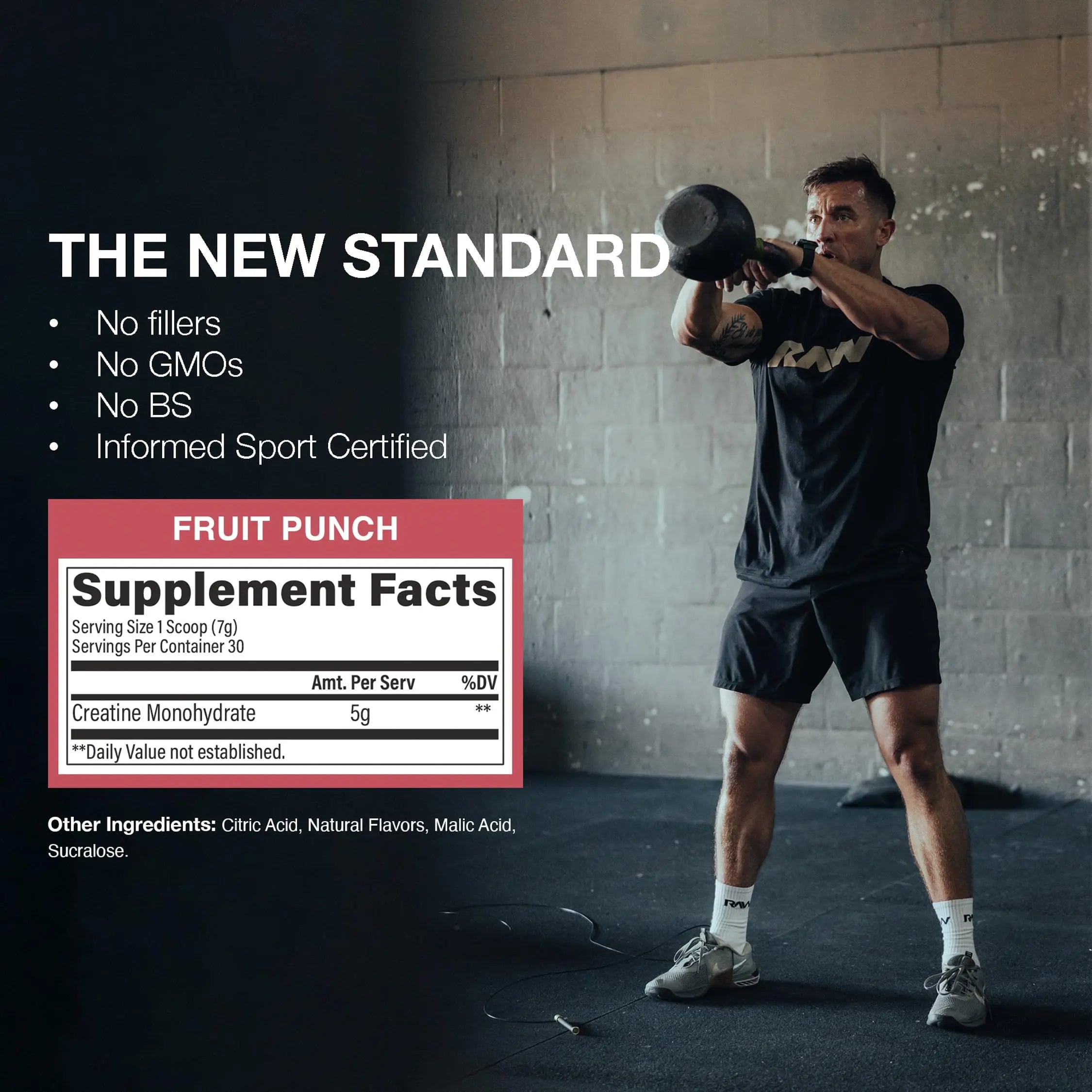 RAW Nutrition Creatine Monohydrate Powder, Fruit Punch (30 Servings) - Micronized Creatine Monohydrate Supplement for Workout Performance, Build Muscle & Strength RAW uk supplements
