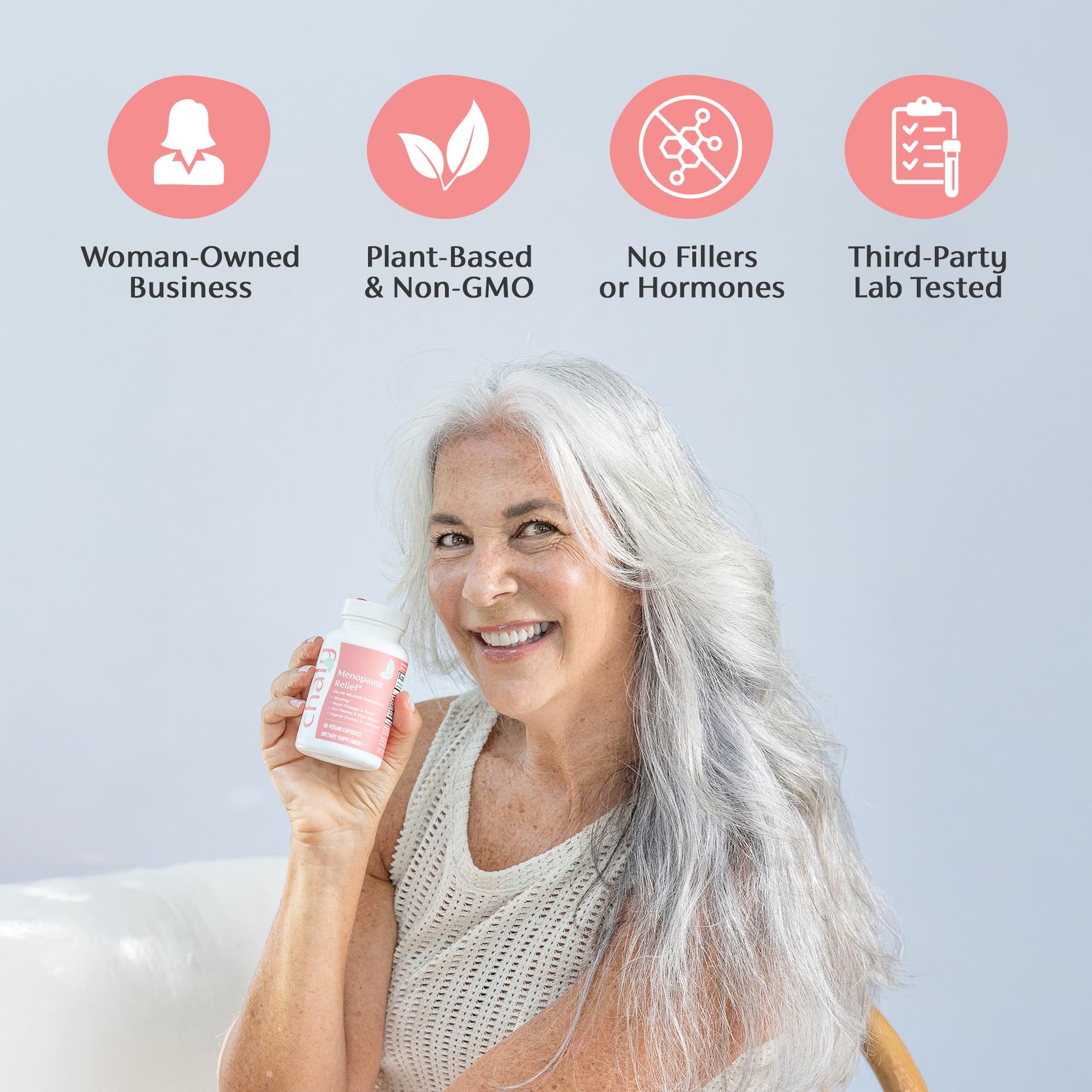 Chaly Menopause Supplements for Women with Ashwagandha KSM 66 and Saffron | Hot Flash, Bloating, Libido, Vaginal Dryness, Stress, and Mood Support Supplement | Menopause Relief Supplements | 60 Count Chaly uk supplements