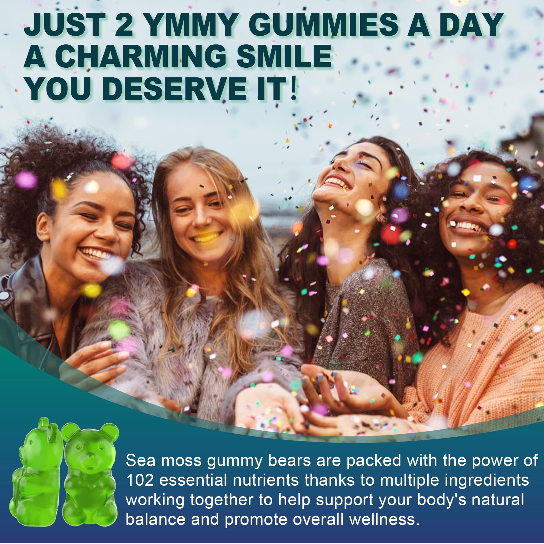 Sugar-Free Sea Moss Iodine Gummies 5000mg, Extra Strength Irish Moss Gel Supplement EnvyCure uk supplements