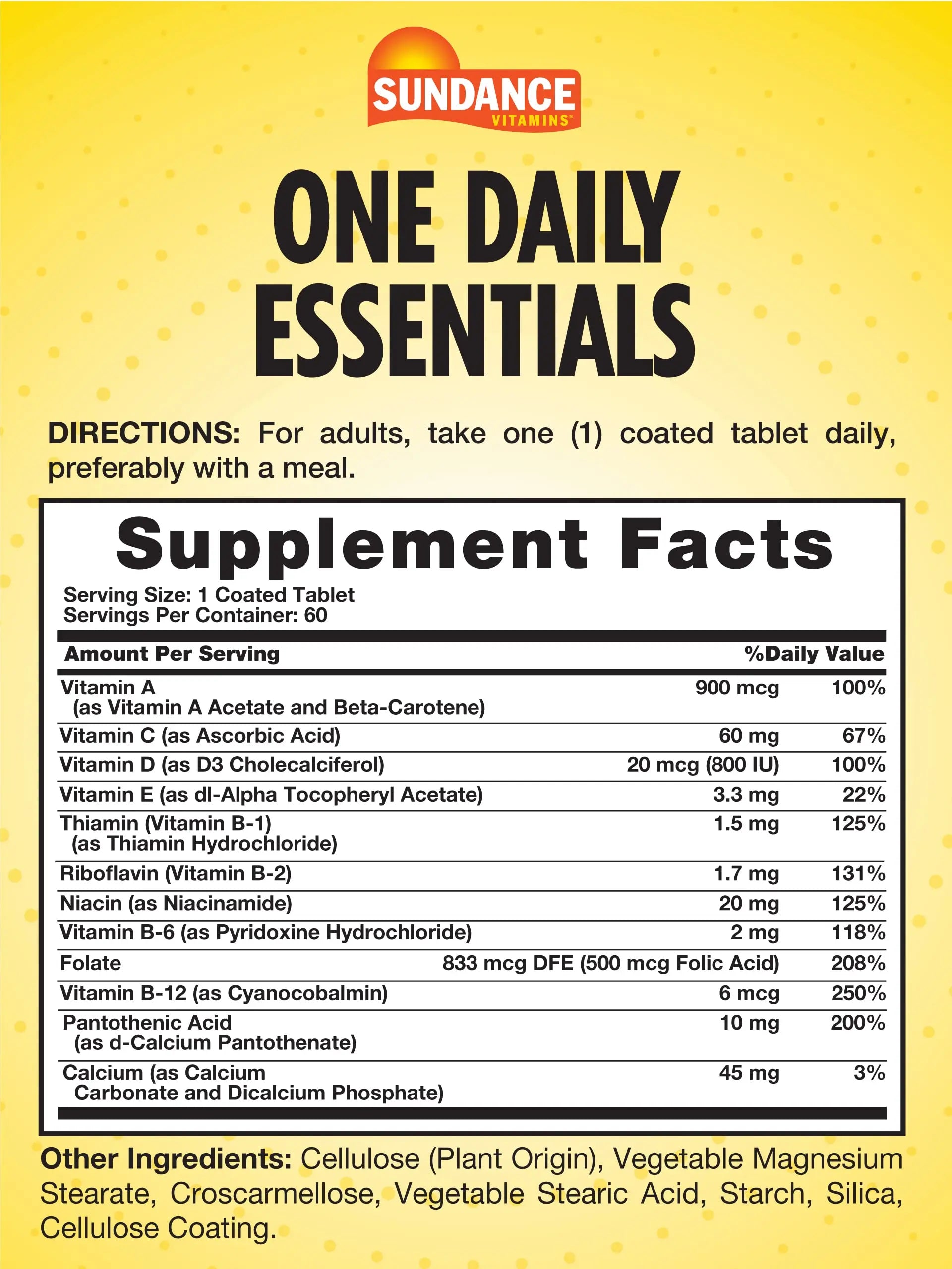 Sundance Daily Multivitamin for Adults | 60 Tablets | High Potency Formula | Non-GMO and Gluten Free Supplement Sundance uk supplements