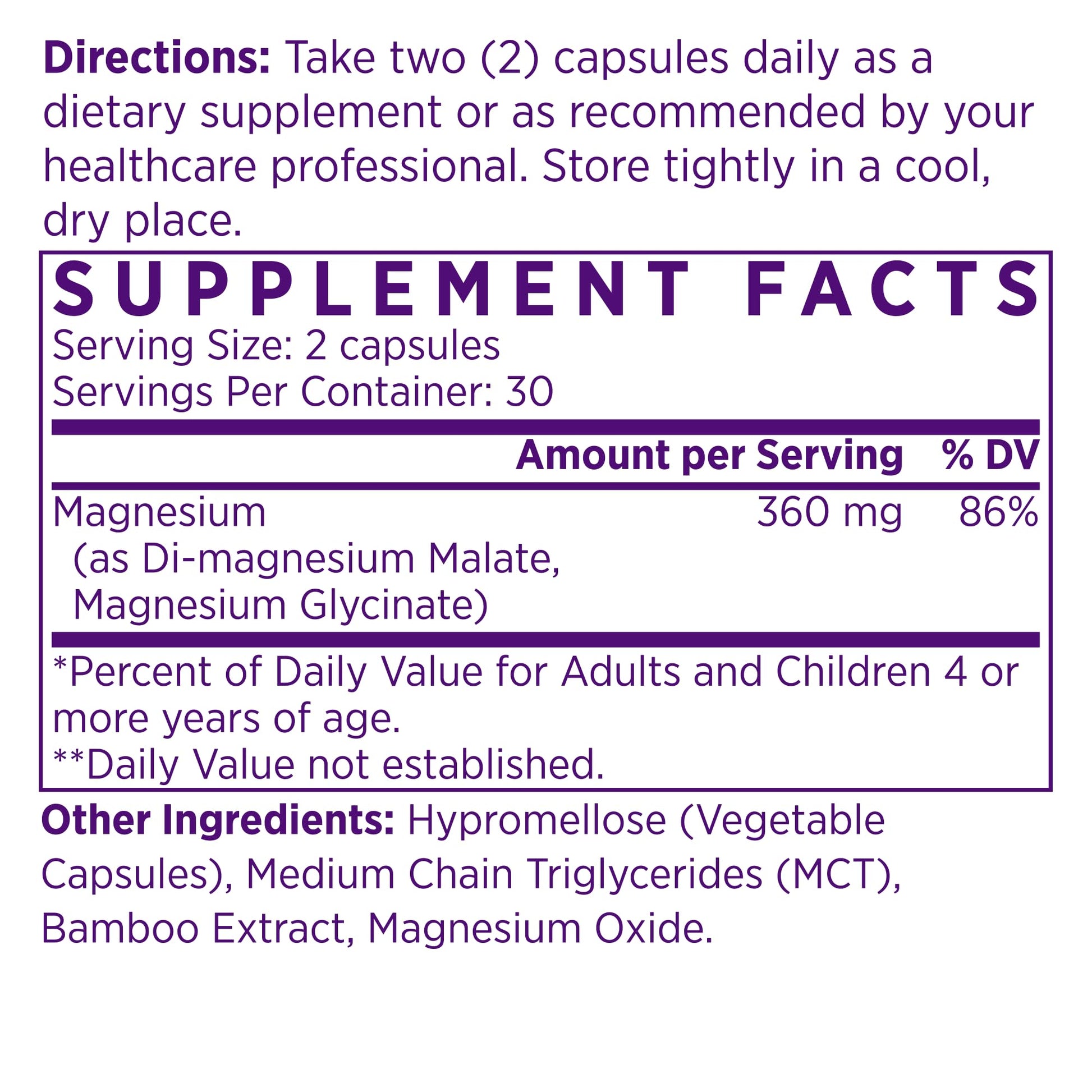 NAOMI Mighty Mg Magnesium Glycinate & Malate Complex 360mg, High Absorption Formula, Elemental Magnesium Supports Heart Health, Strong Bones, Better Sleep, Gluten-Free, Non-GMO, Vegan, 60 Veggie Caps NAOMI uk supplements