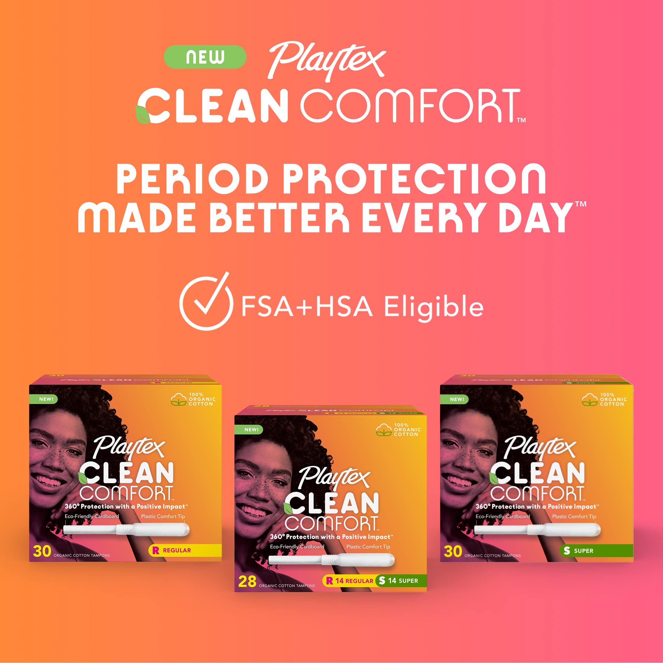 Playtex Clean Comfort Organic Cotton Tampons, Super Absorbency, Fragrance-Free, Organic Cotton PLAYTEX uk supplements