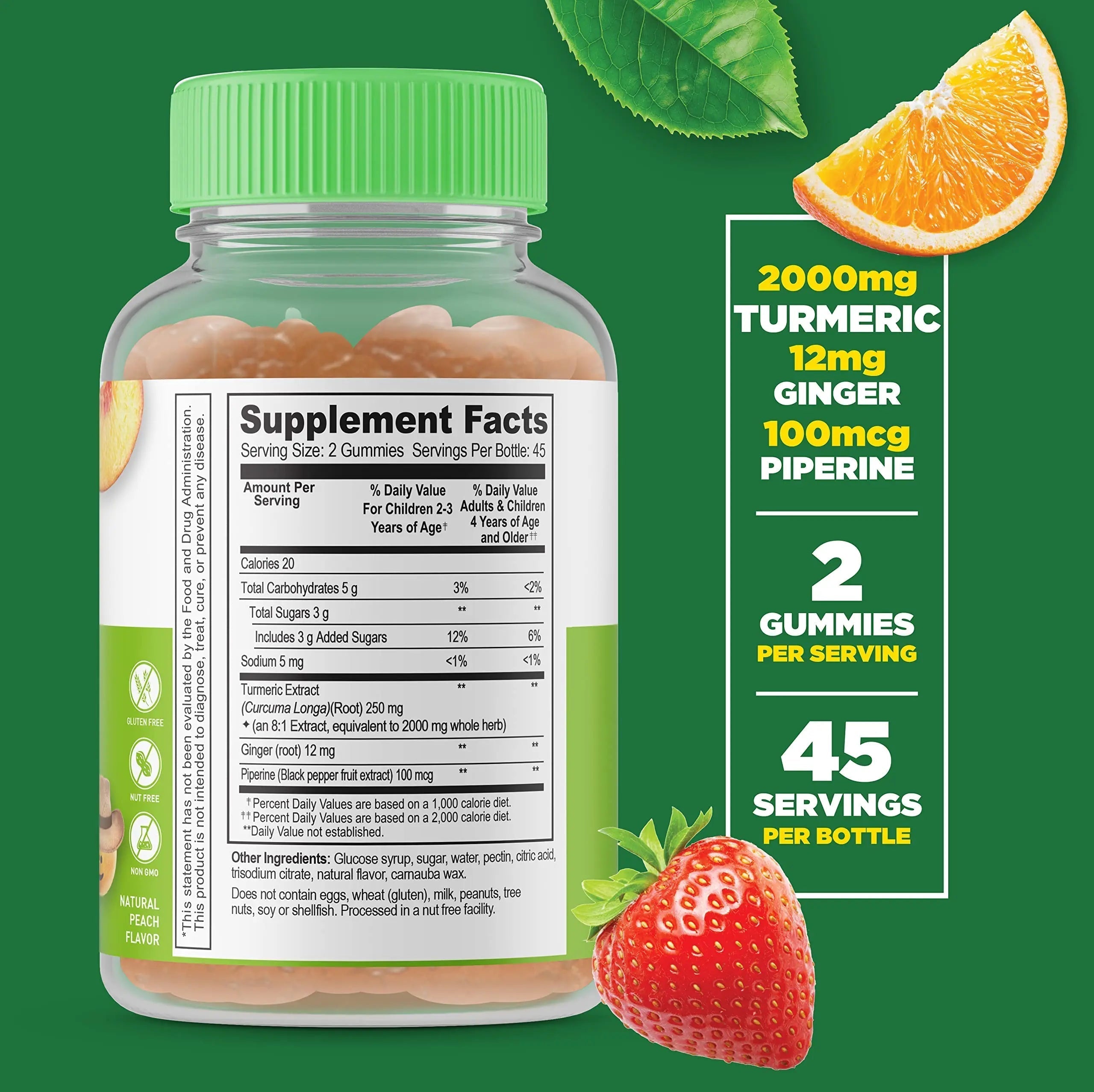 Lifeable Turmeric Curcumin Kids + Multivitamin Kids, Gummies Bundle - Great Tasting, Vitamin Supplement Lifeable uk supplements